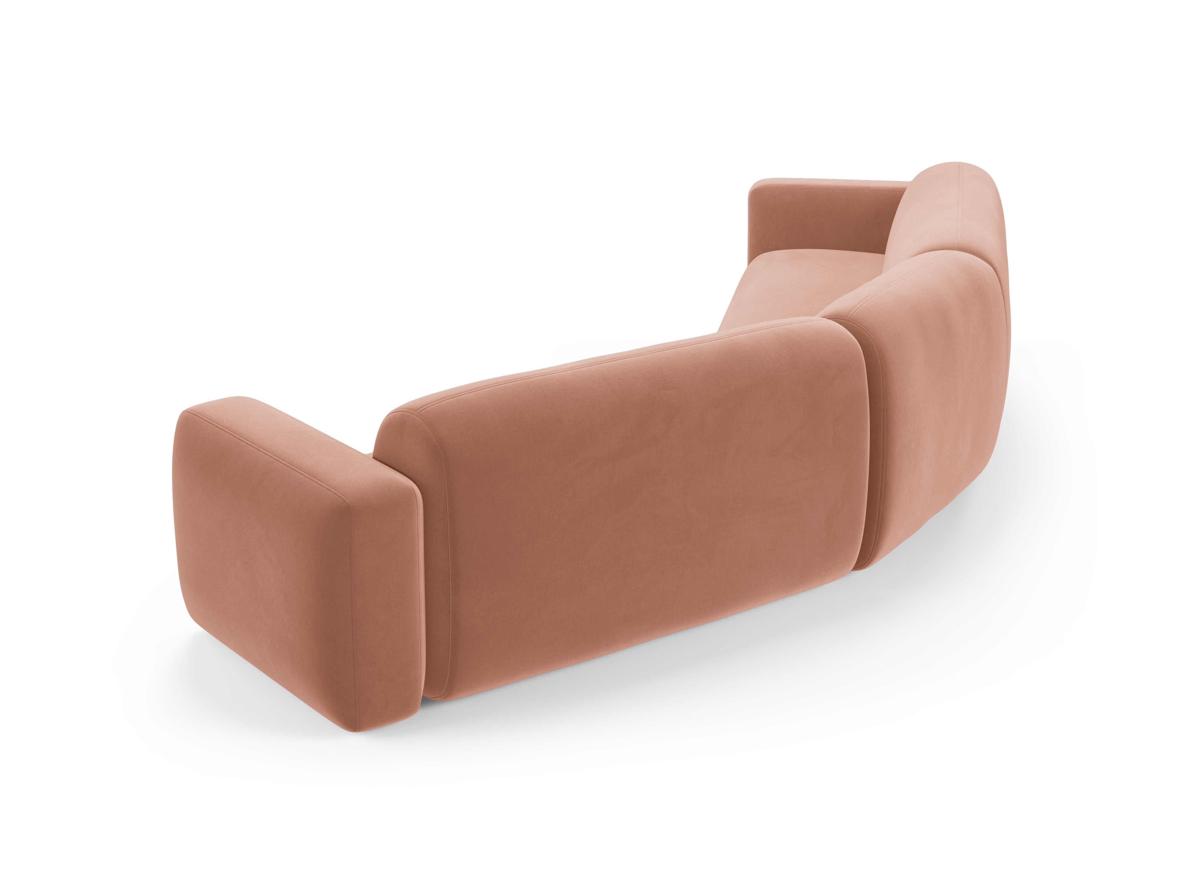 Symmetrische Samt-Eckcouch STRINO in Rosa