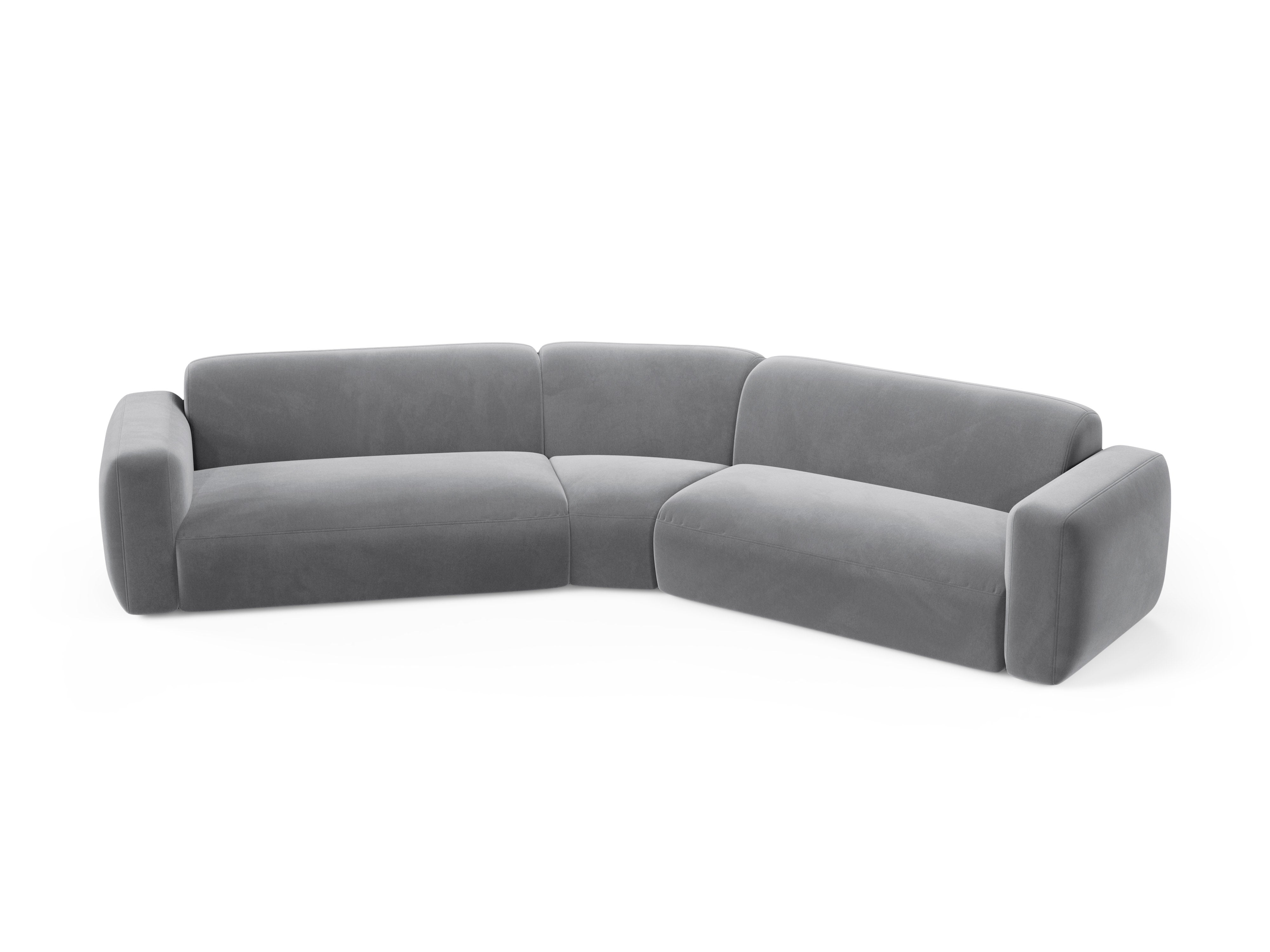 Symmetrical Velvet Corner Sofa STRINO Gray