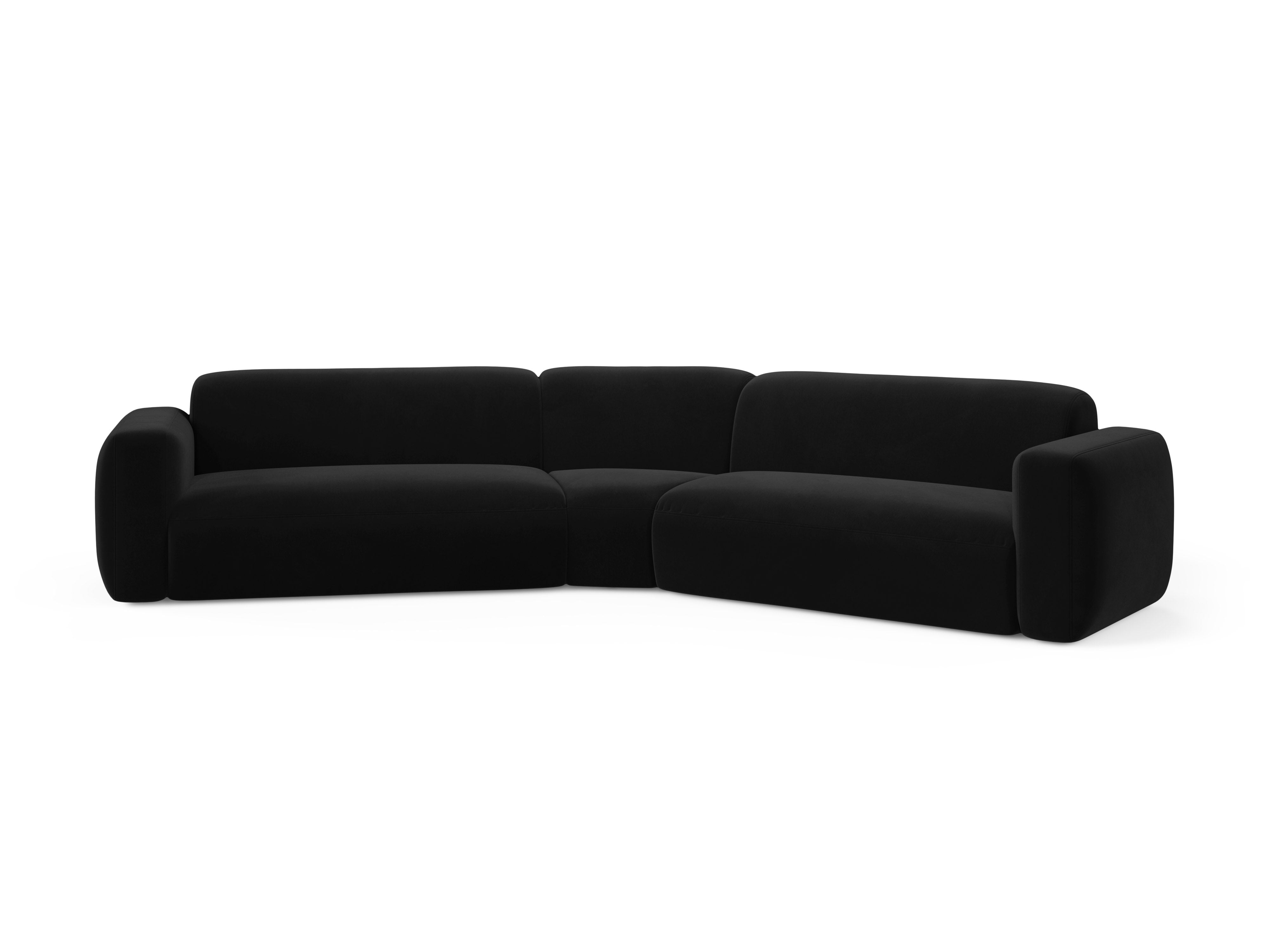 Symmetrical Velvet Corner Sofa STRINO Black