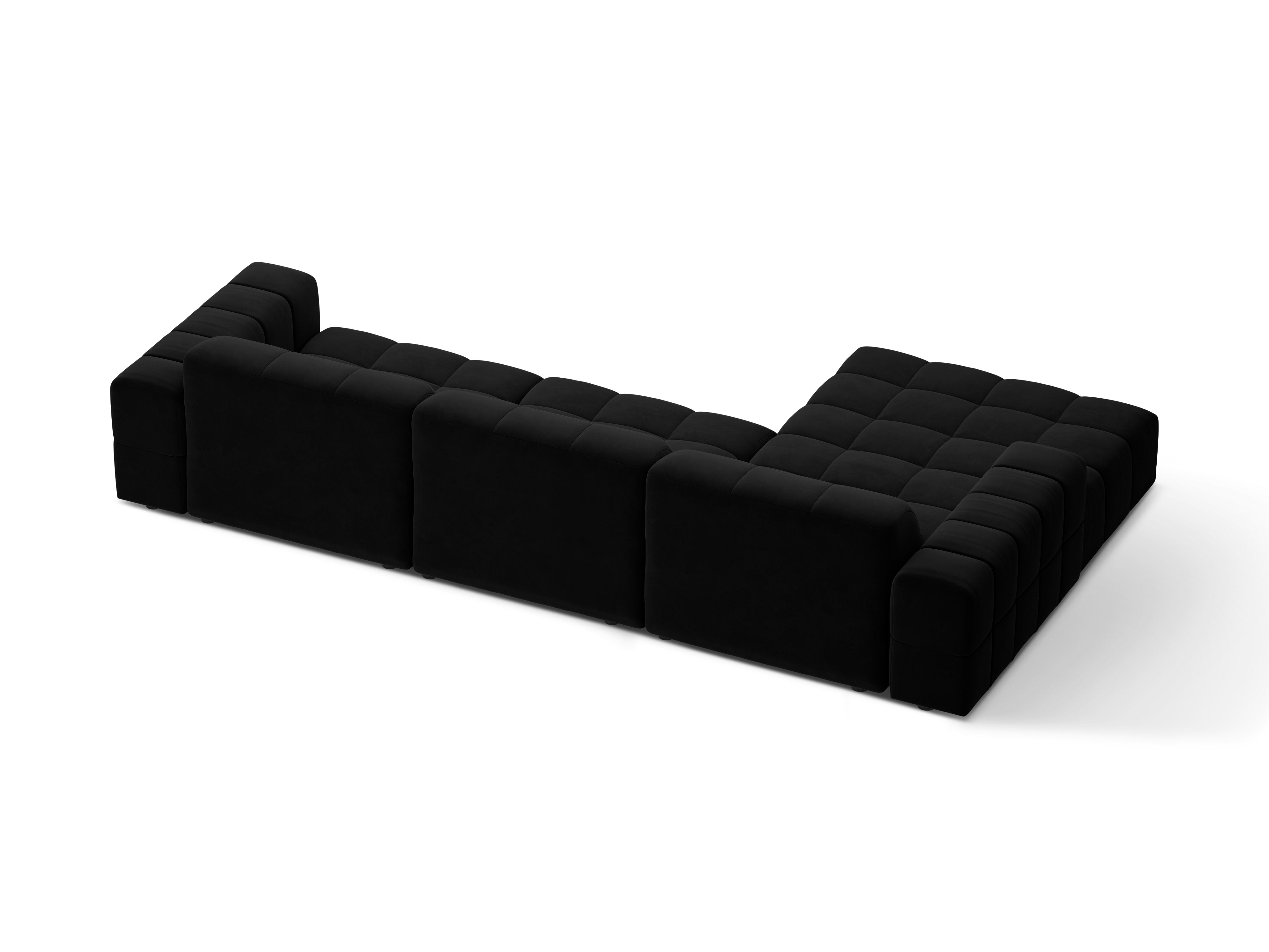 Left-handed velvet 4-seater chicago black