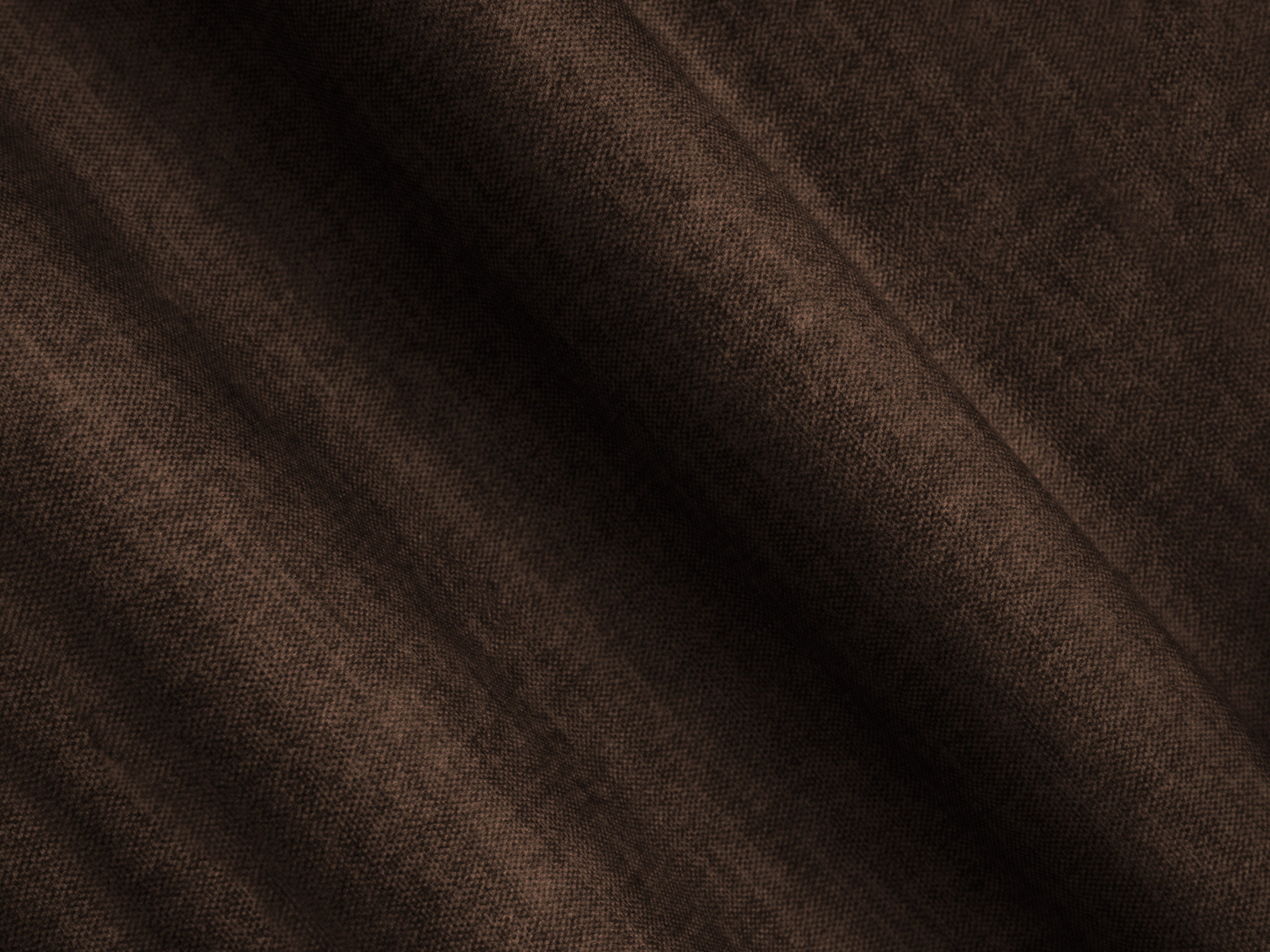 Chocolate left-facing velvet corner sofa for 4 people CAMPI