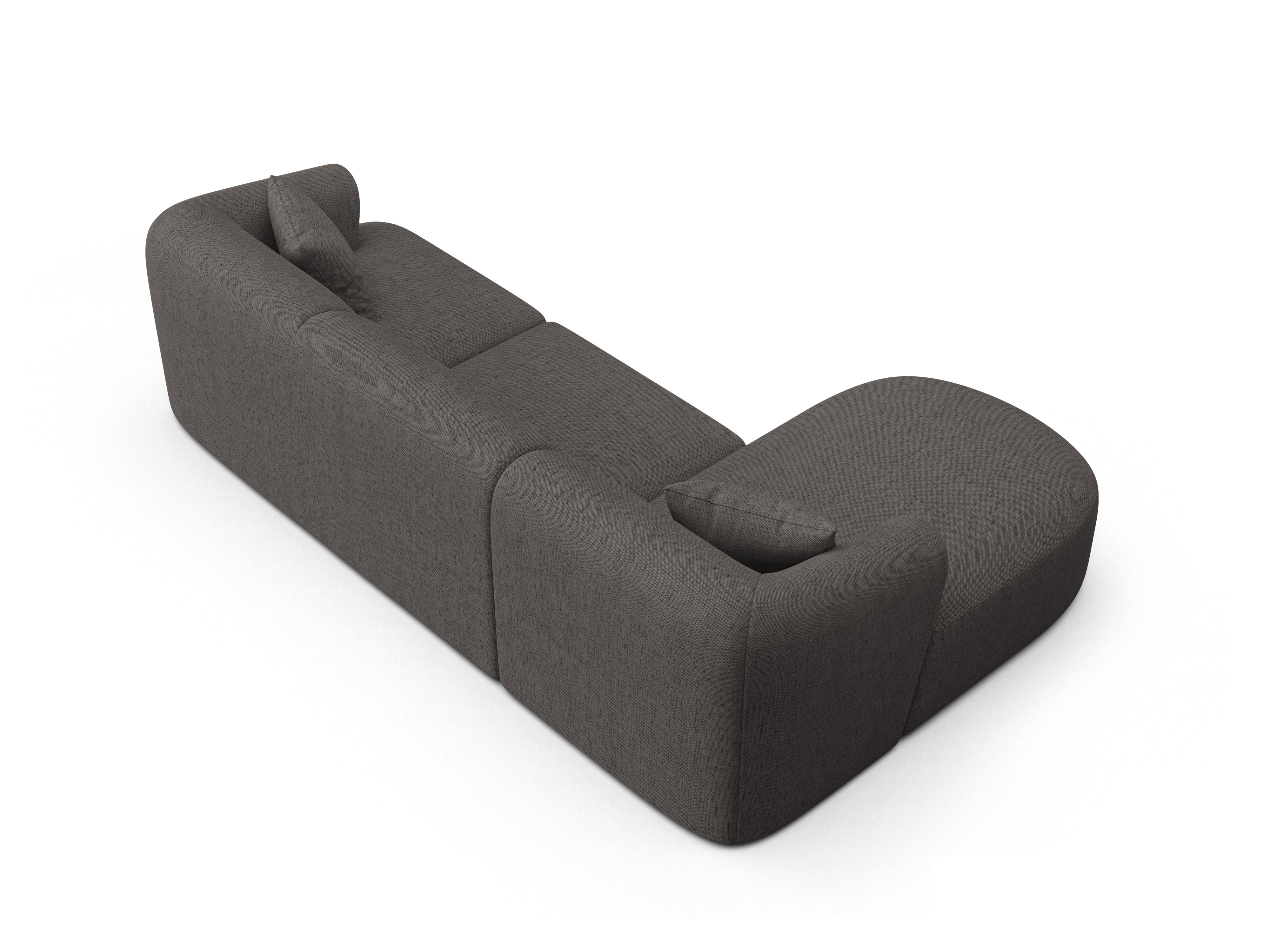 Linksseitige 4-Sitzer-CAMPI in grauem Chenille