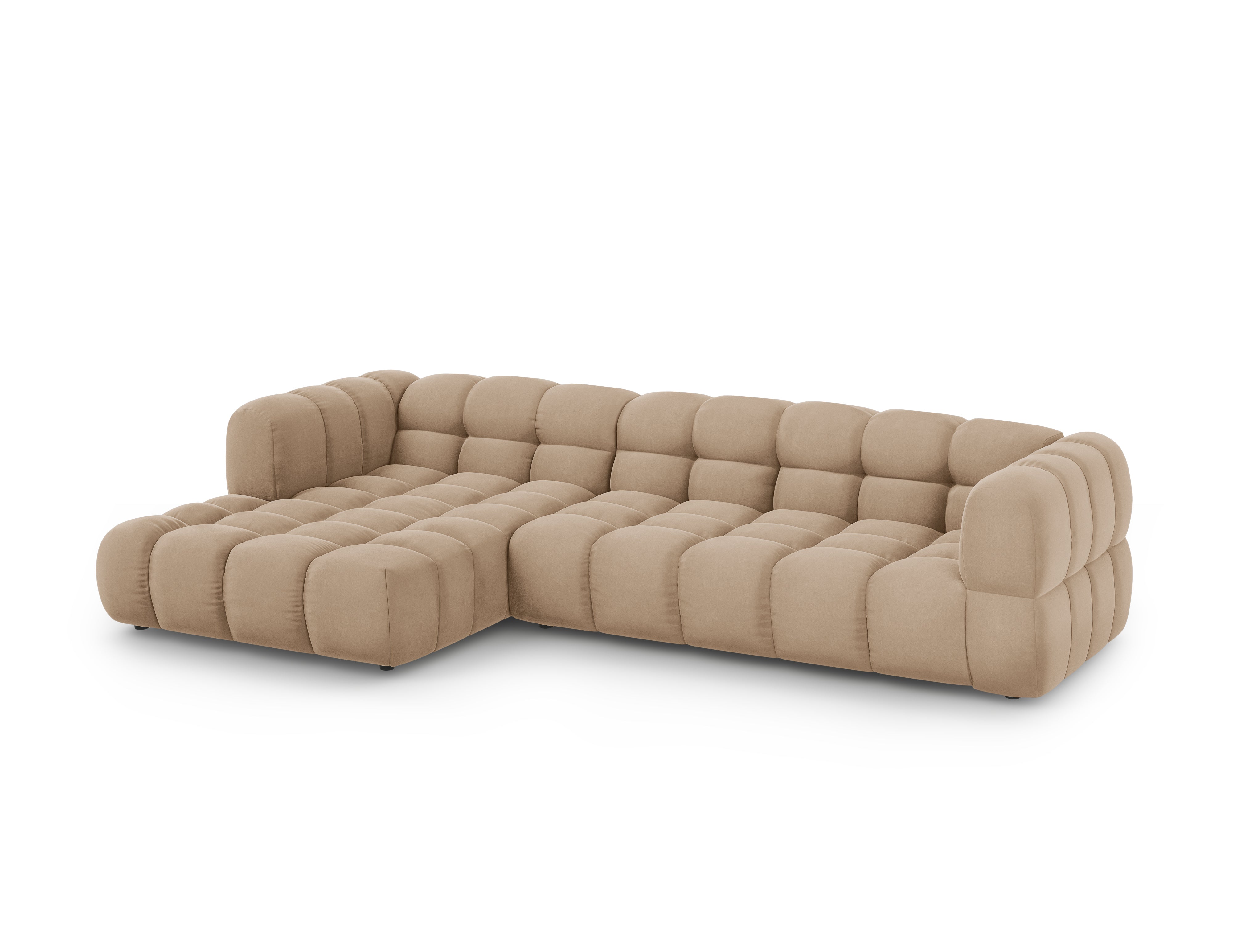 Narożnik aksamitny lewostronny 4-osobowy SKY piaskowy Cosmopolitan Design Eye on Design