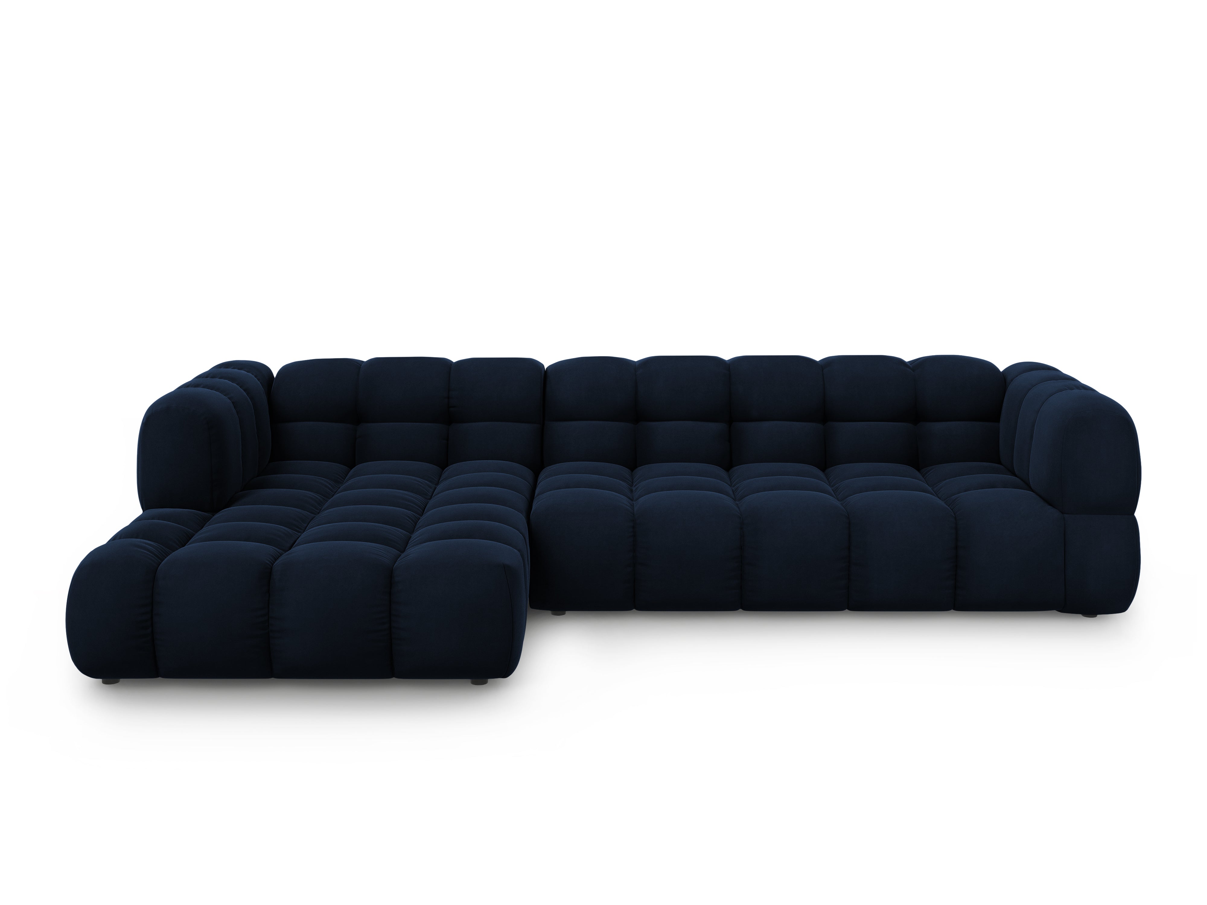 Narożnik aksamitny lewostronny 4-osobowy SKY granat królewski Cosmopolitan Design Eye on Design