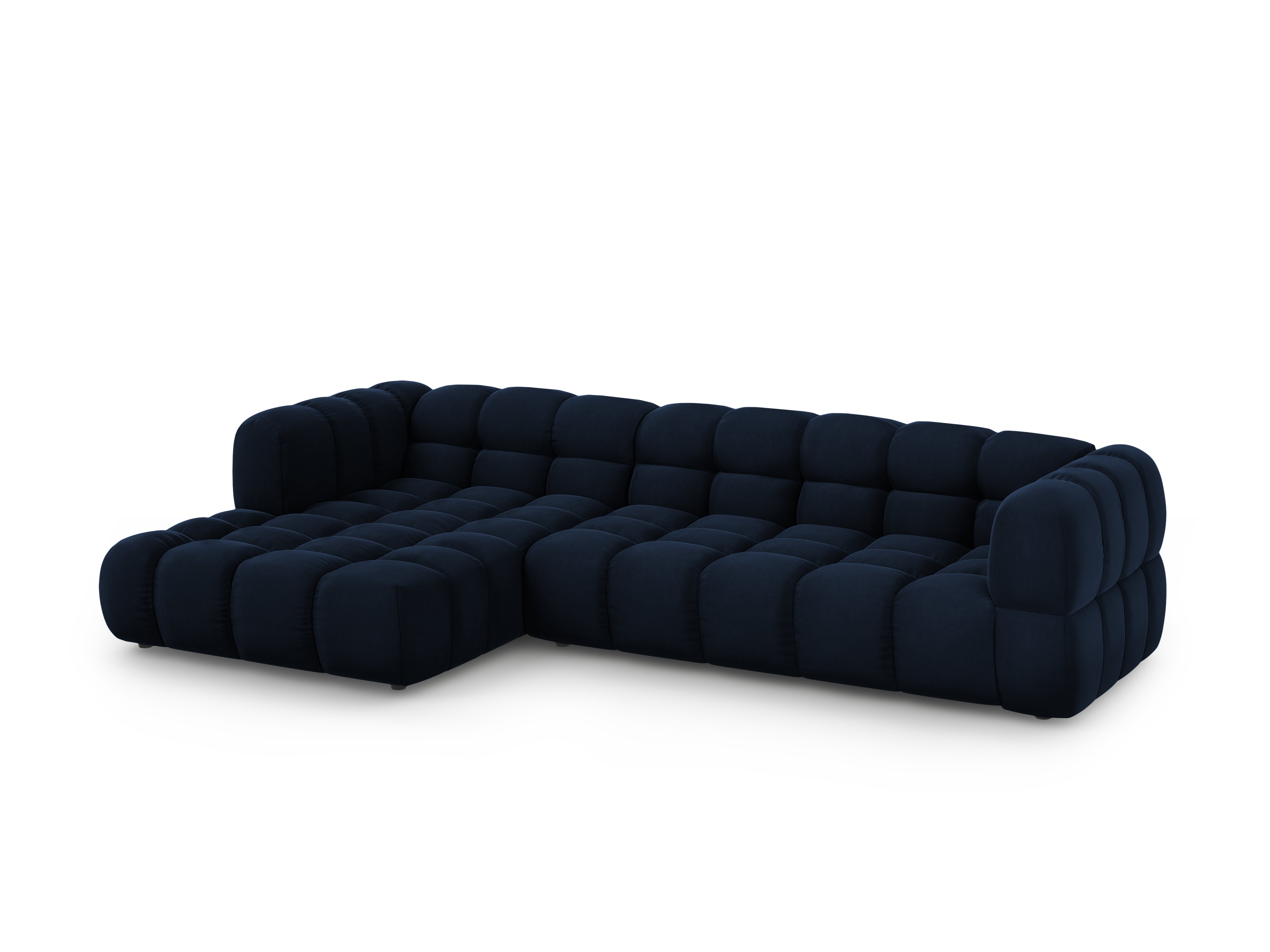 Narożnik aksamitny lewostronny 4-osobowy SKY granat królewski Cosmopolitan Design Eye on Design