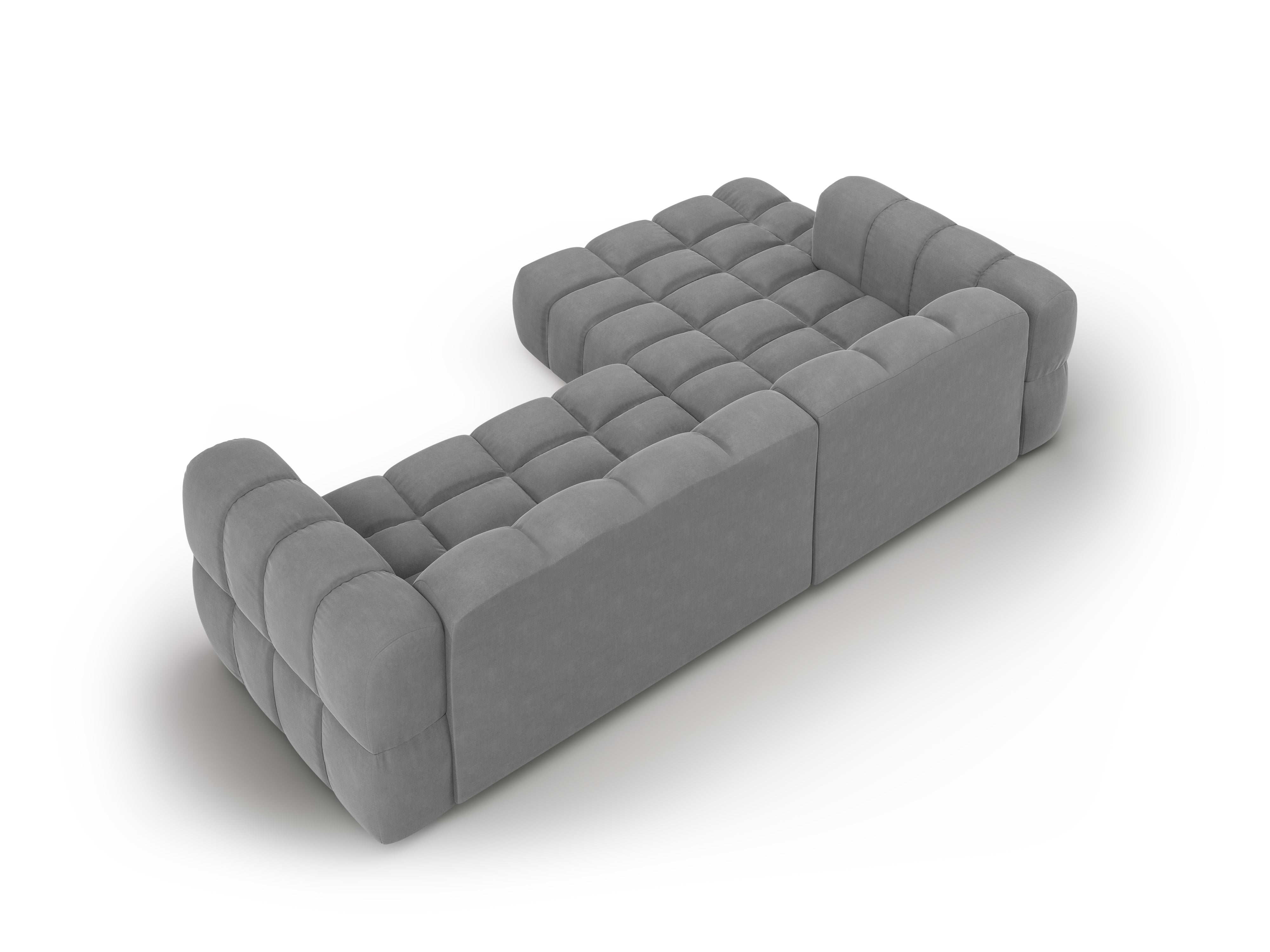 Narożnik aksamitny lewostronny 3,5-osobowy SKY jasnoszary Cosmopolitan Design Eye on Design