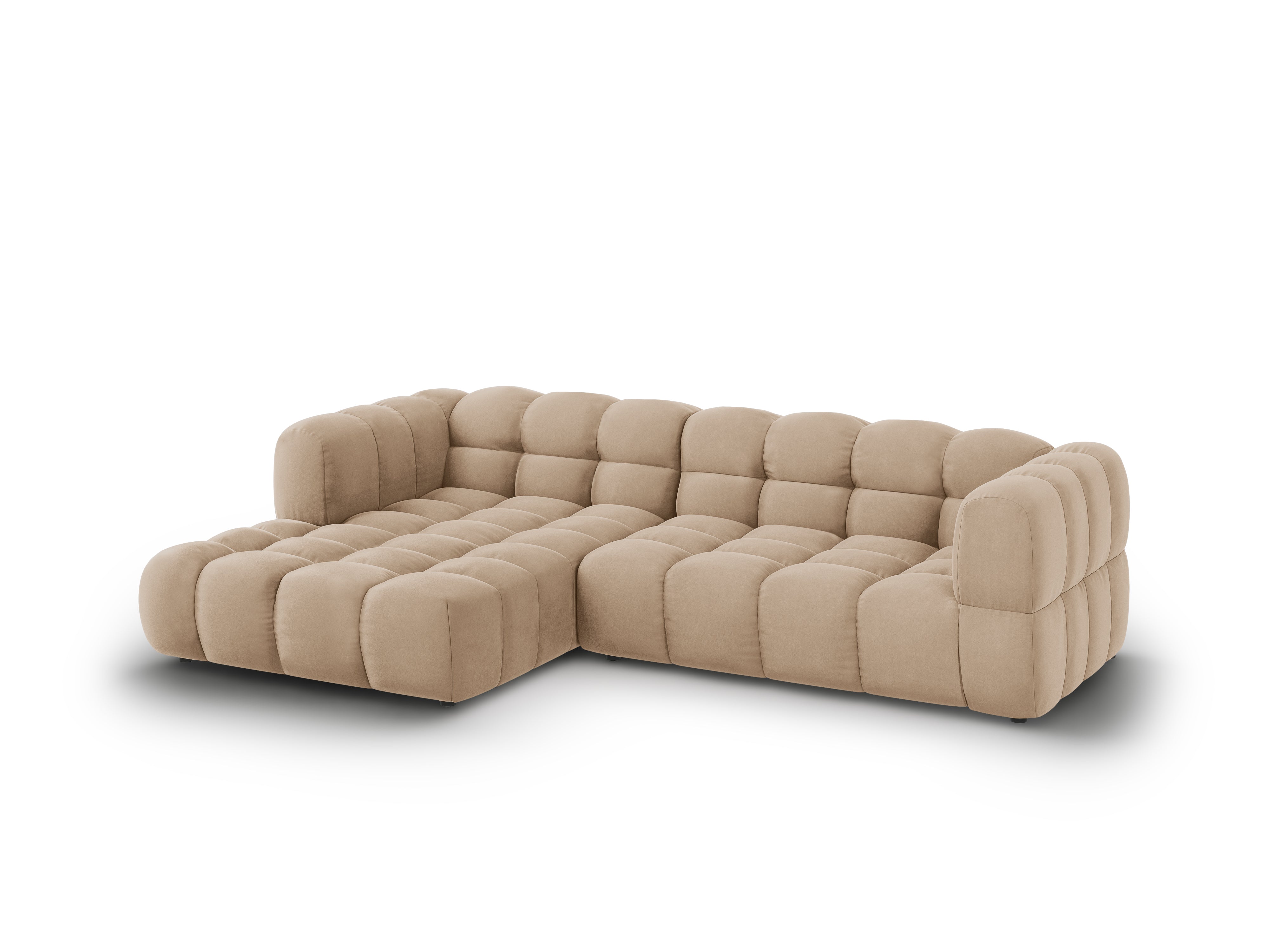 Narożnik aksamitny lewostronny 3,5-osobowy SKY piaskowy Cosmopolitan Design Eye on Design