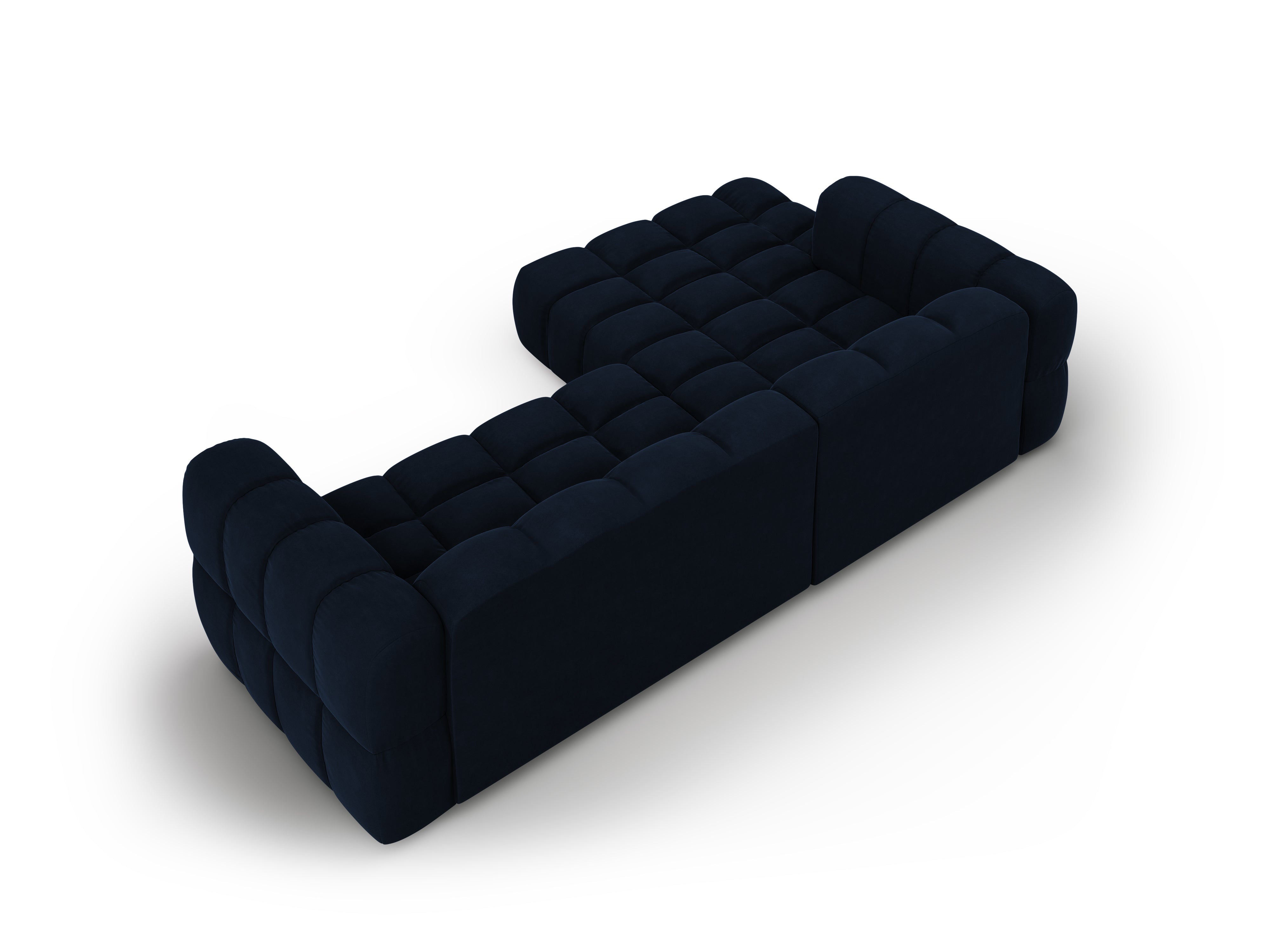 Narożnik aksamitny lewostronny 3,5-osobowy SKY granat królewski Cosmopolitan Design Eye on Design