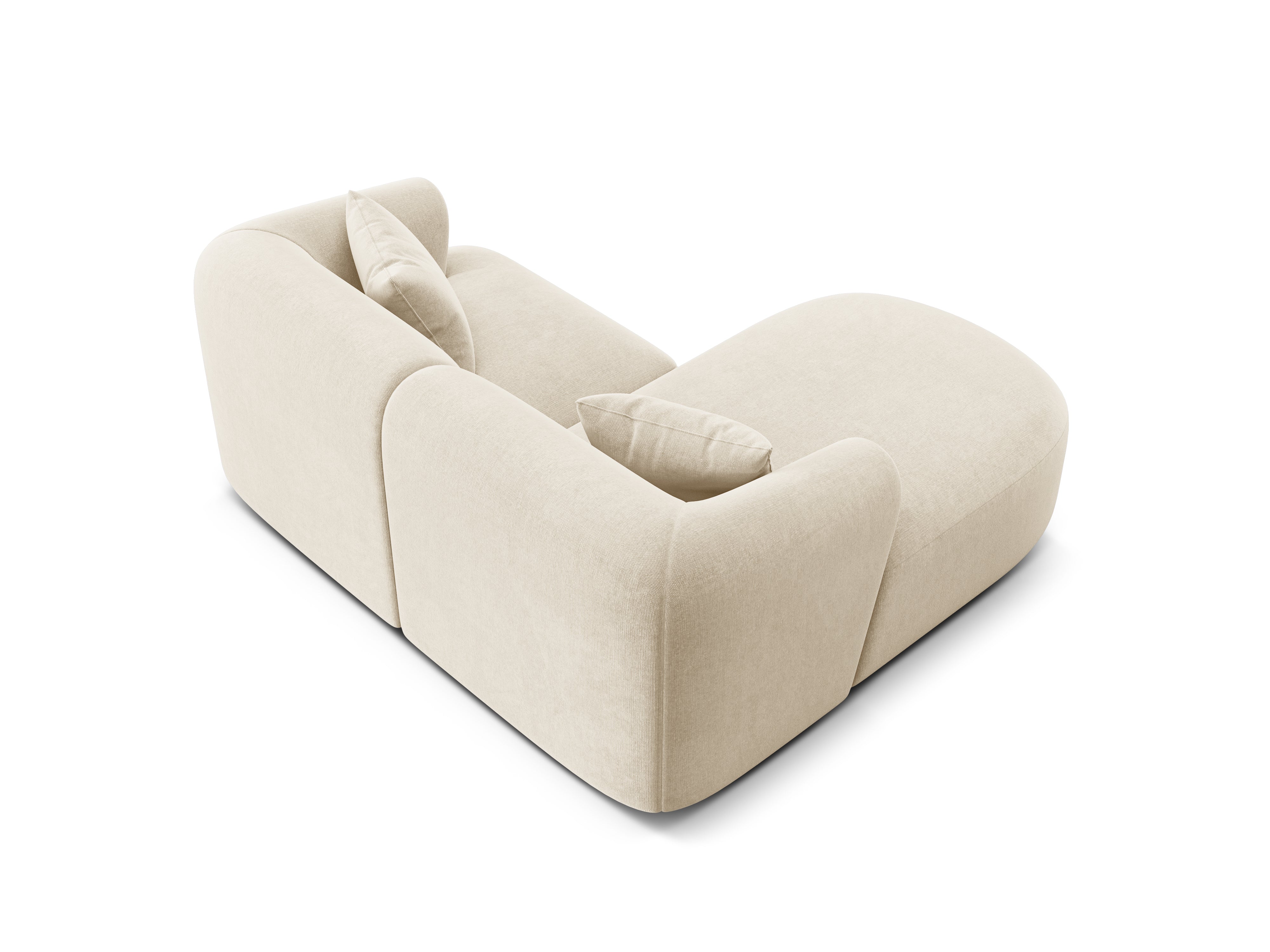 Samt-Ecksofa linksseitig 3-sitzig CAMPI hellbeige
