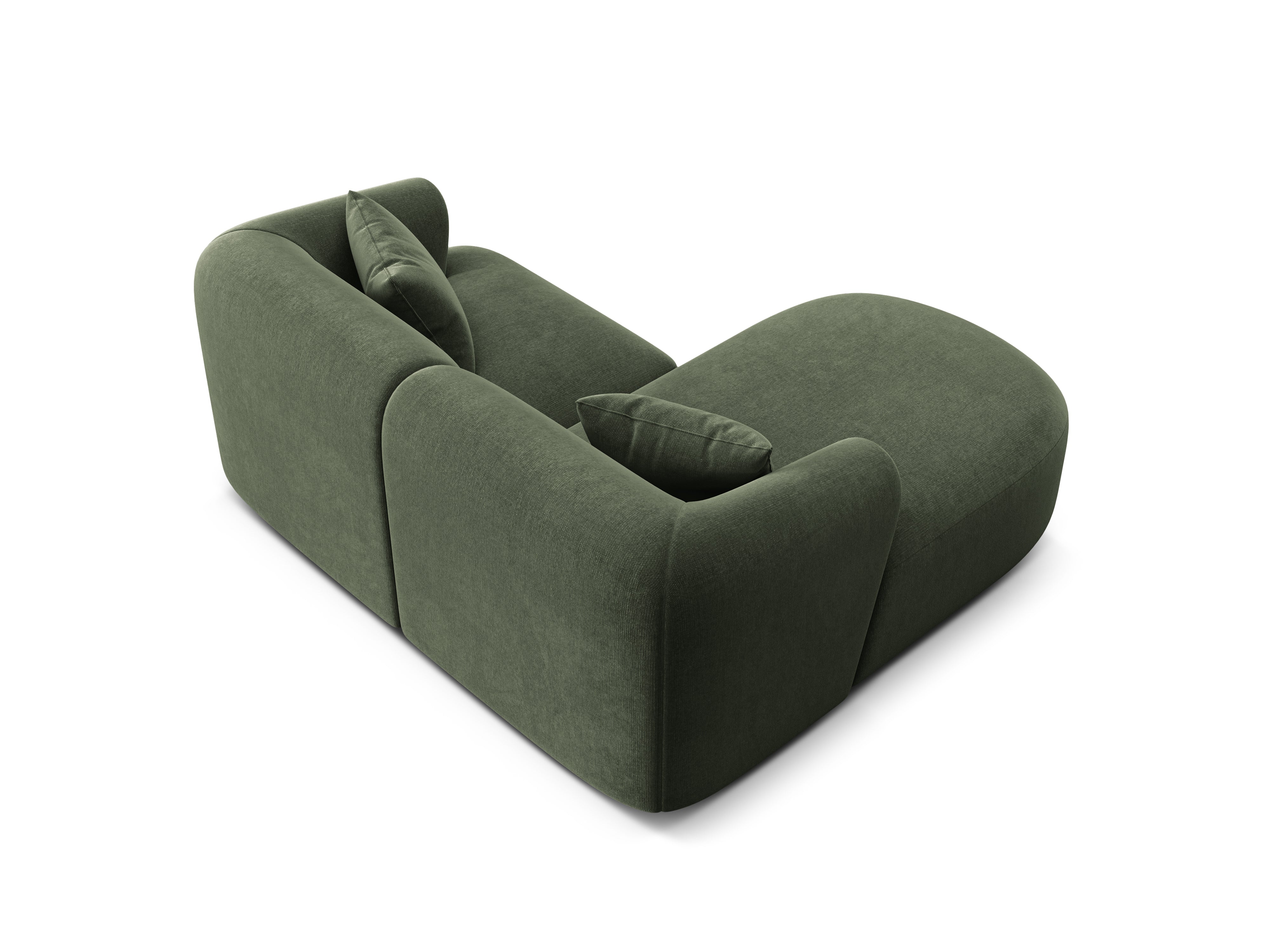 Samt-Ecksofa linksseitig 3-sitzig CAMPI grün