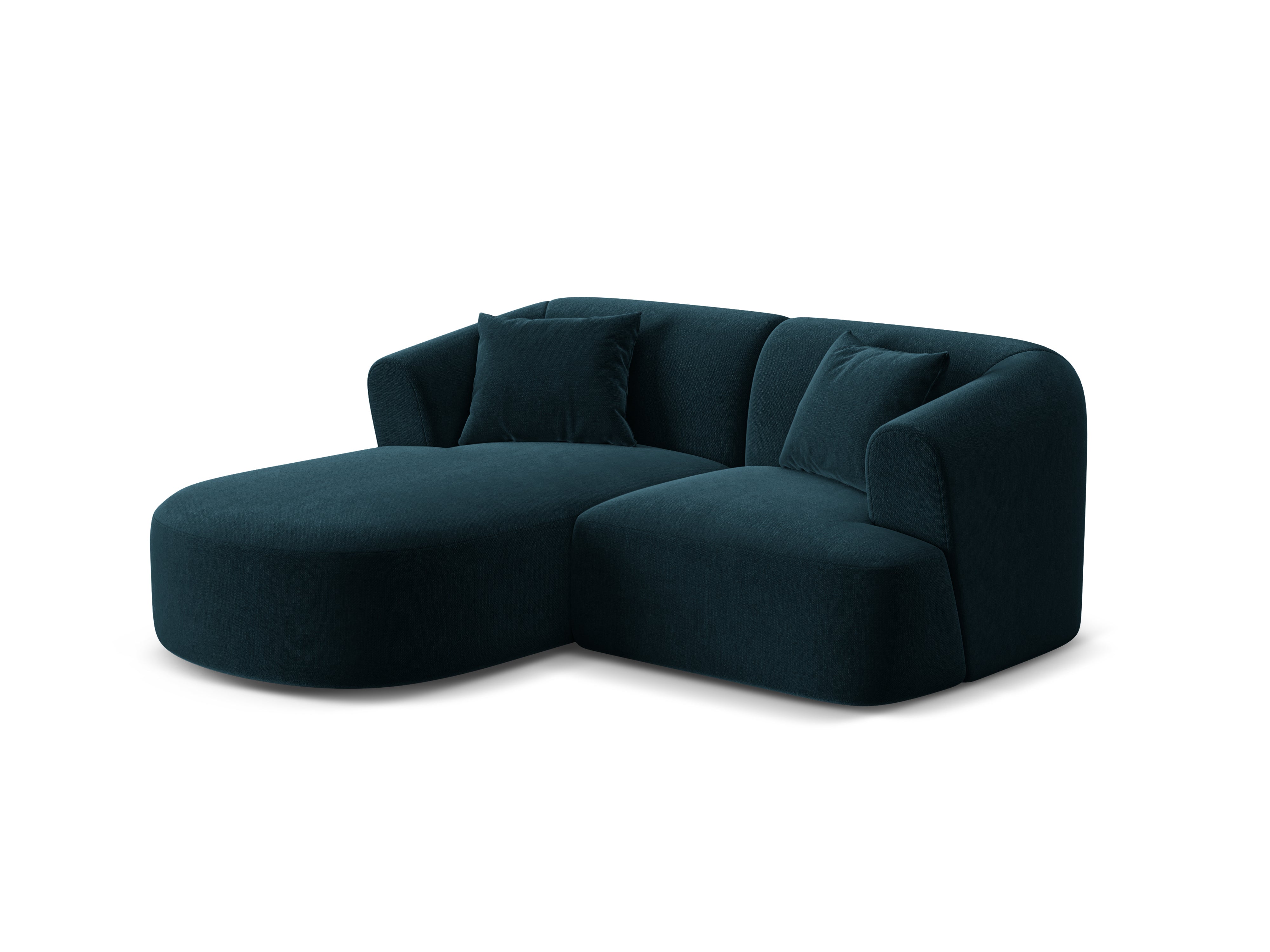 Samt-Ecksofa links 3-sitzig CAMPI petrol
