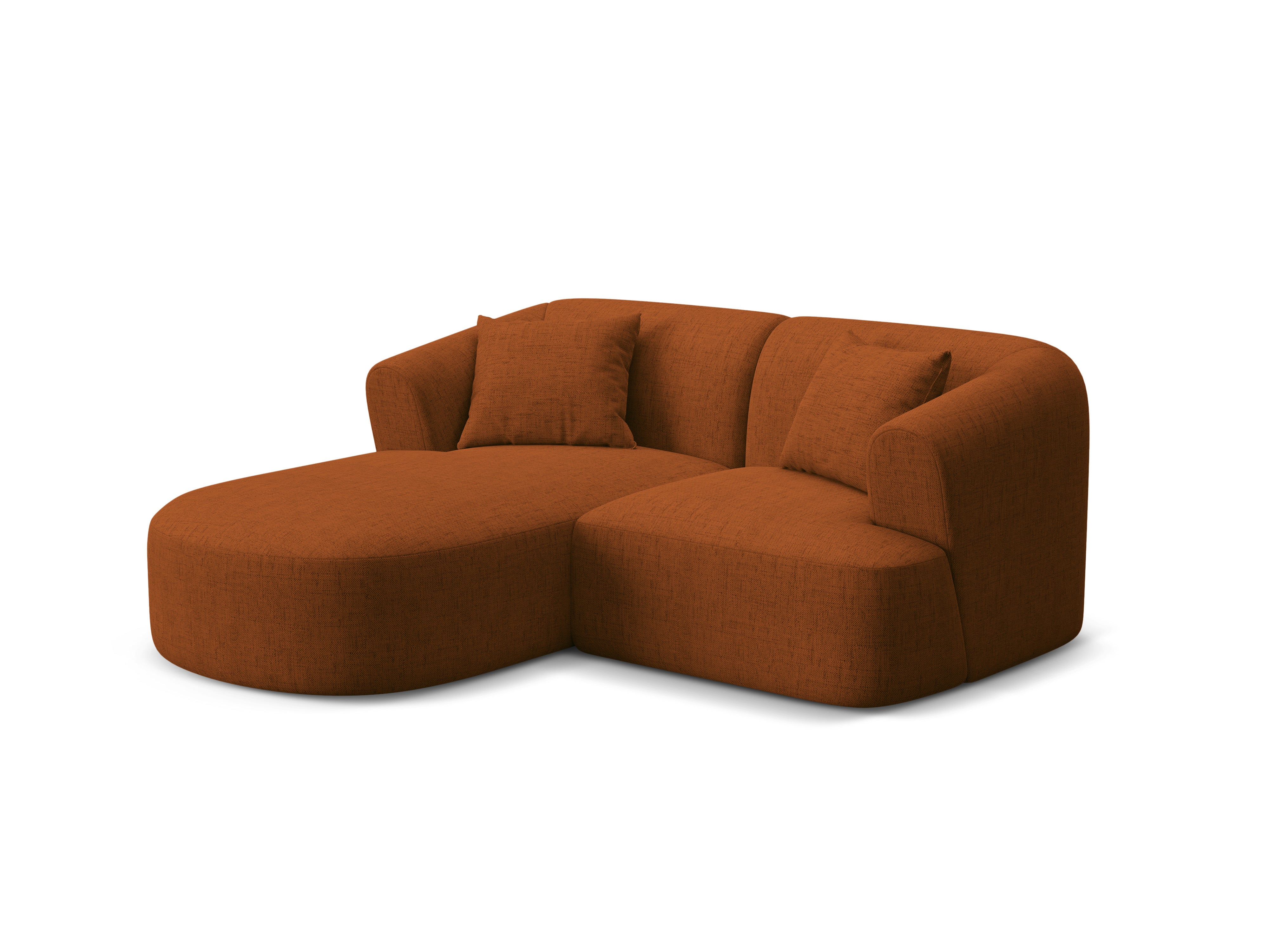 Left-sided 3-seater sofa CAMPI brick chenille