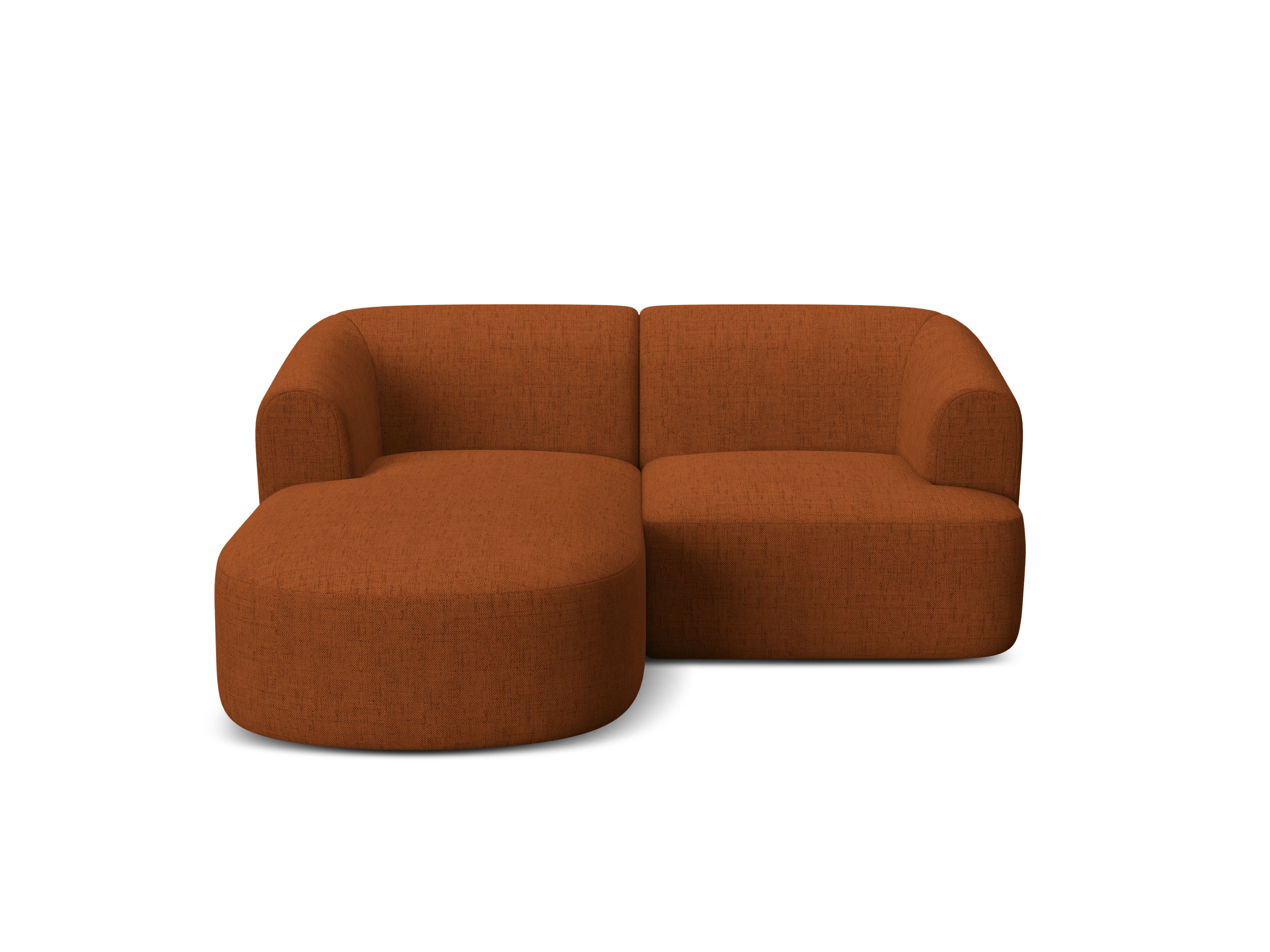 Left-sided 3-seater sofa CAMPI brick chenille