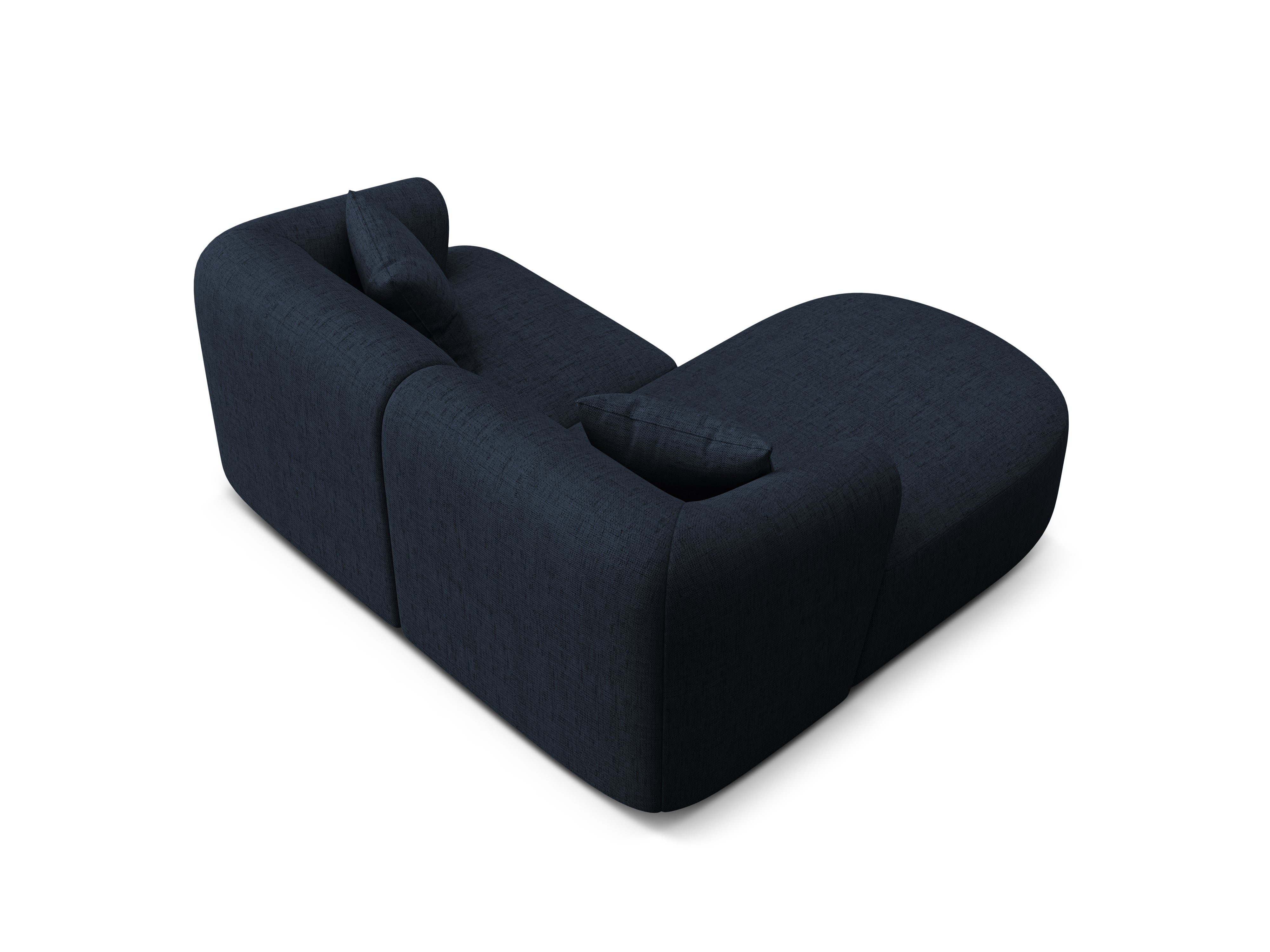 Linksseitiges 3-Sitzer-Sofa CAMPI in blauer Chenille