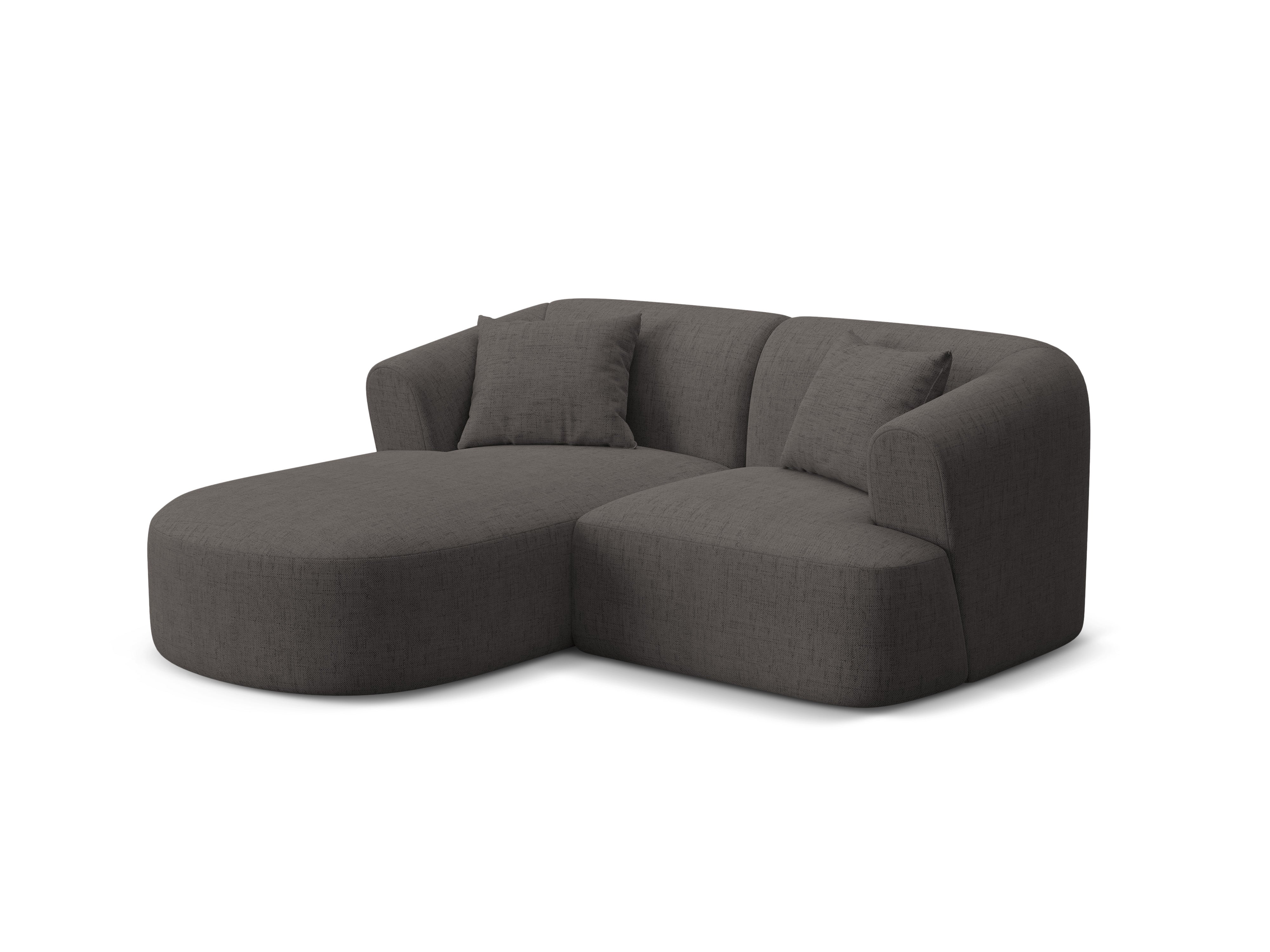 Left-sided 3-seater sofa CAMPI gray chenille