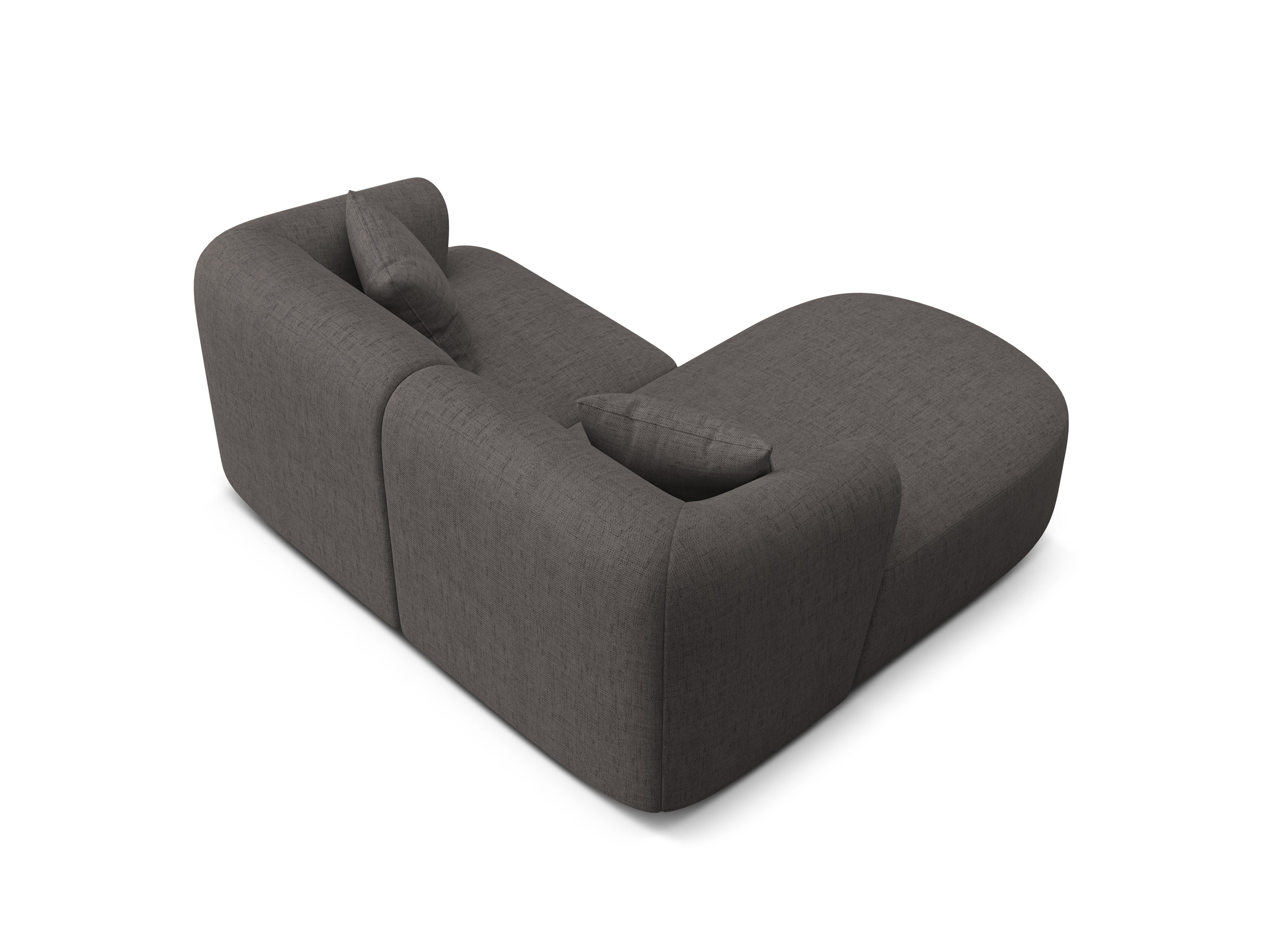 Left-sided 3-seater sofa CAMPI gray chenille