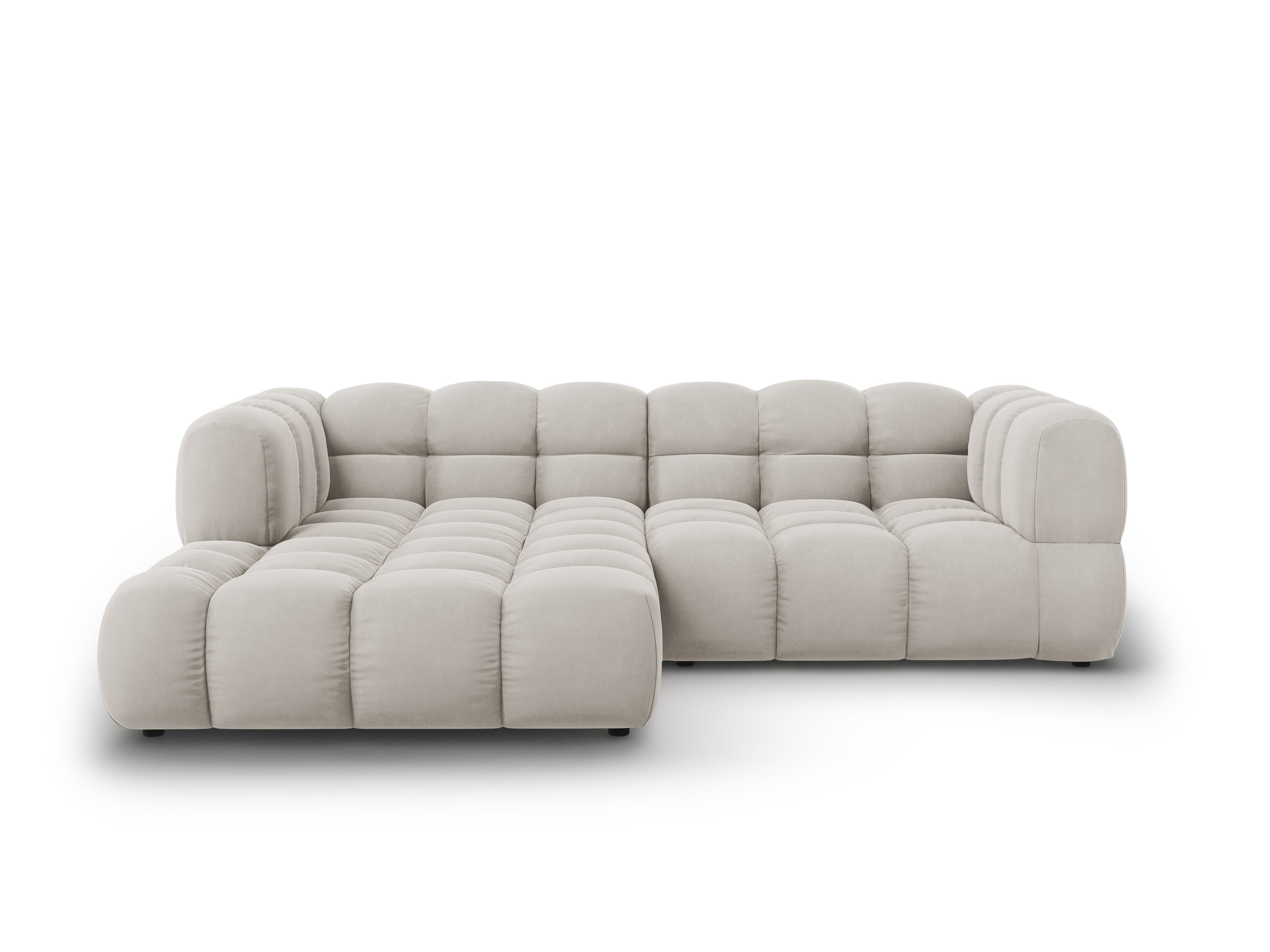 Narożnik aksamitny lewostronny 3-osobowy SKY kość słoniowa Cosmopolitan Design Eye on Design