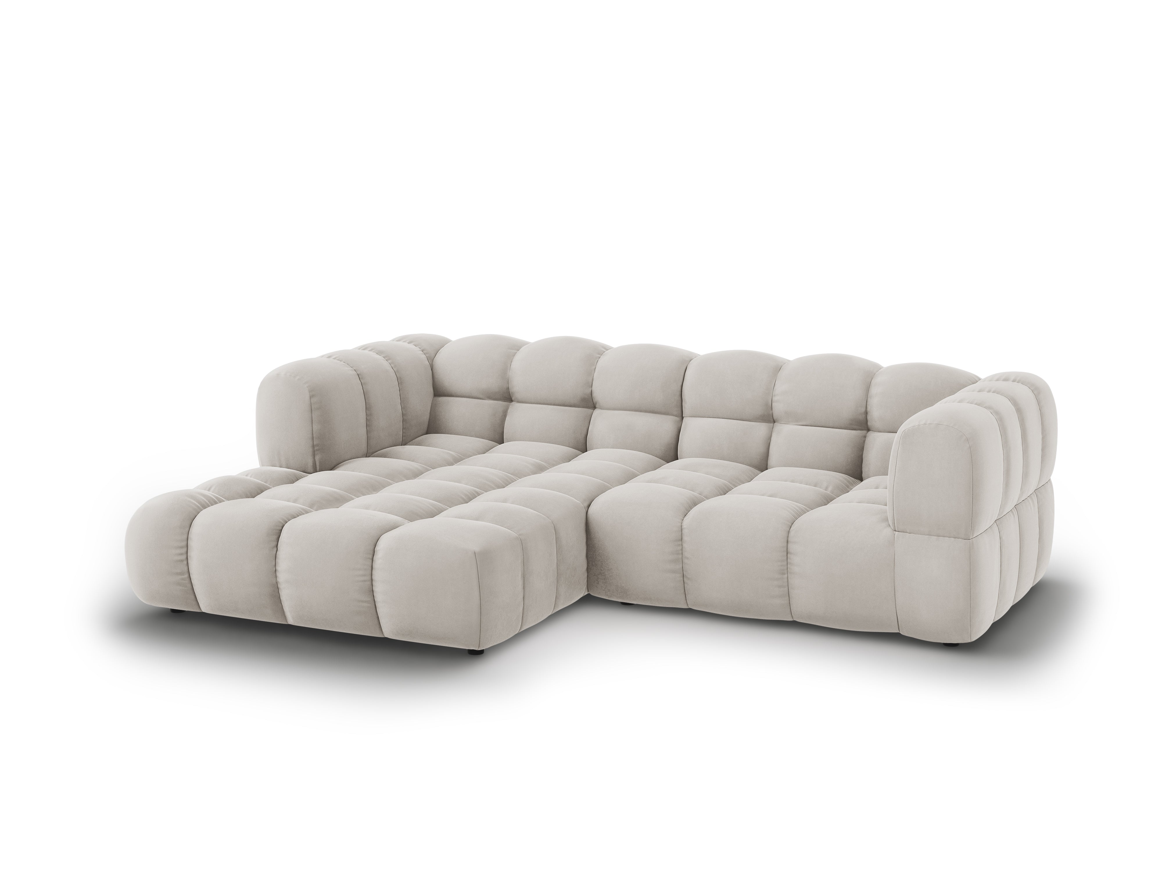 Narożnik aksamitny lewostronny 3-osobowy SKY kość słoniowa Cosmopolitan Design Eye on Design