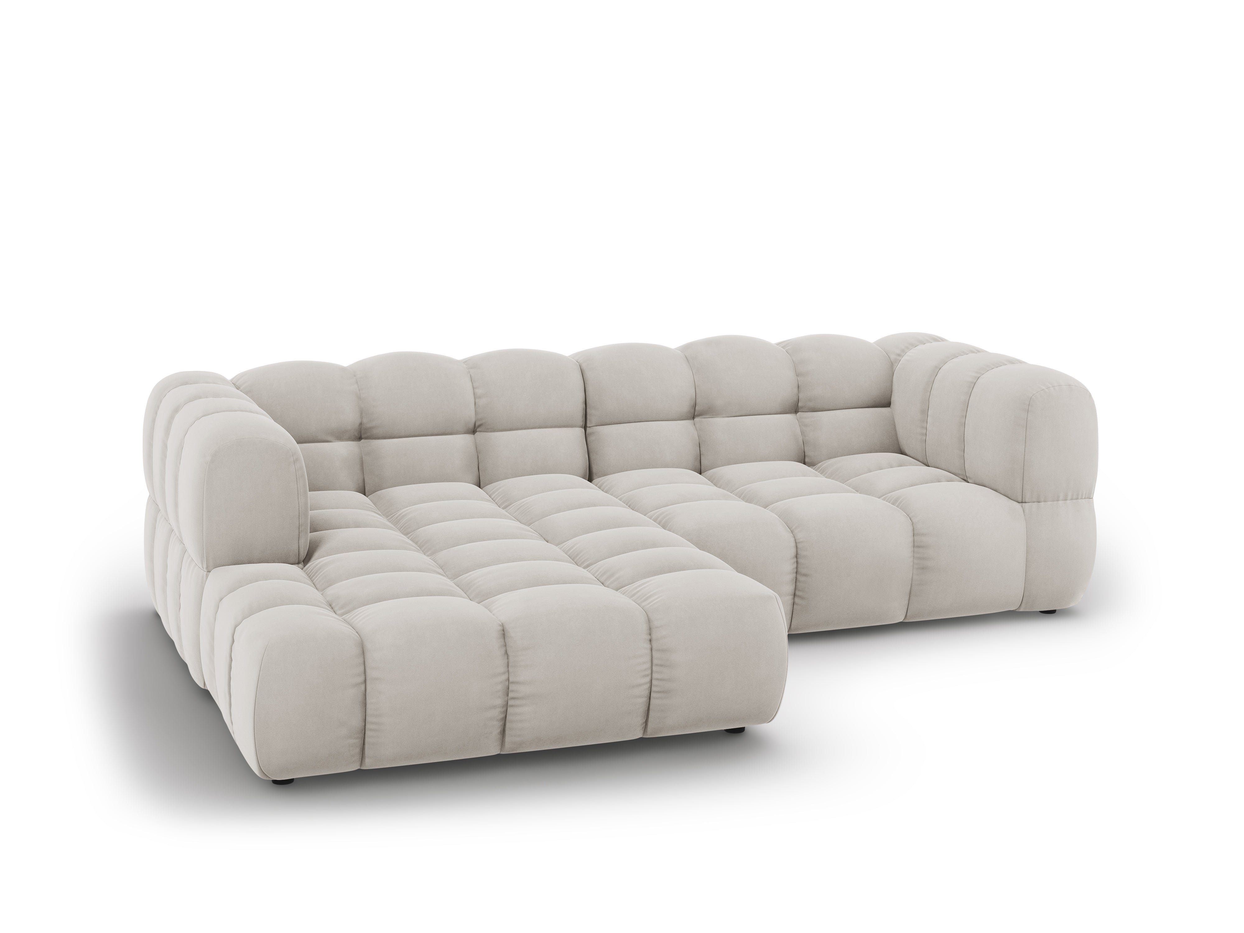 Narożnik aksamitny lewostronny 3-osobowy SKY kość słoniowa Cosmopolitan Design Eye on Design