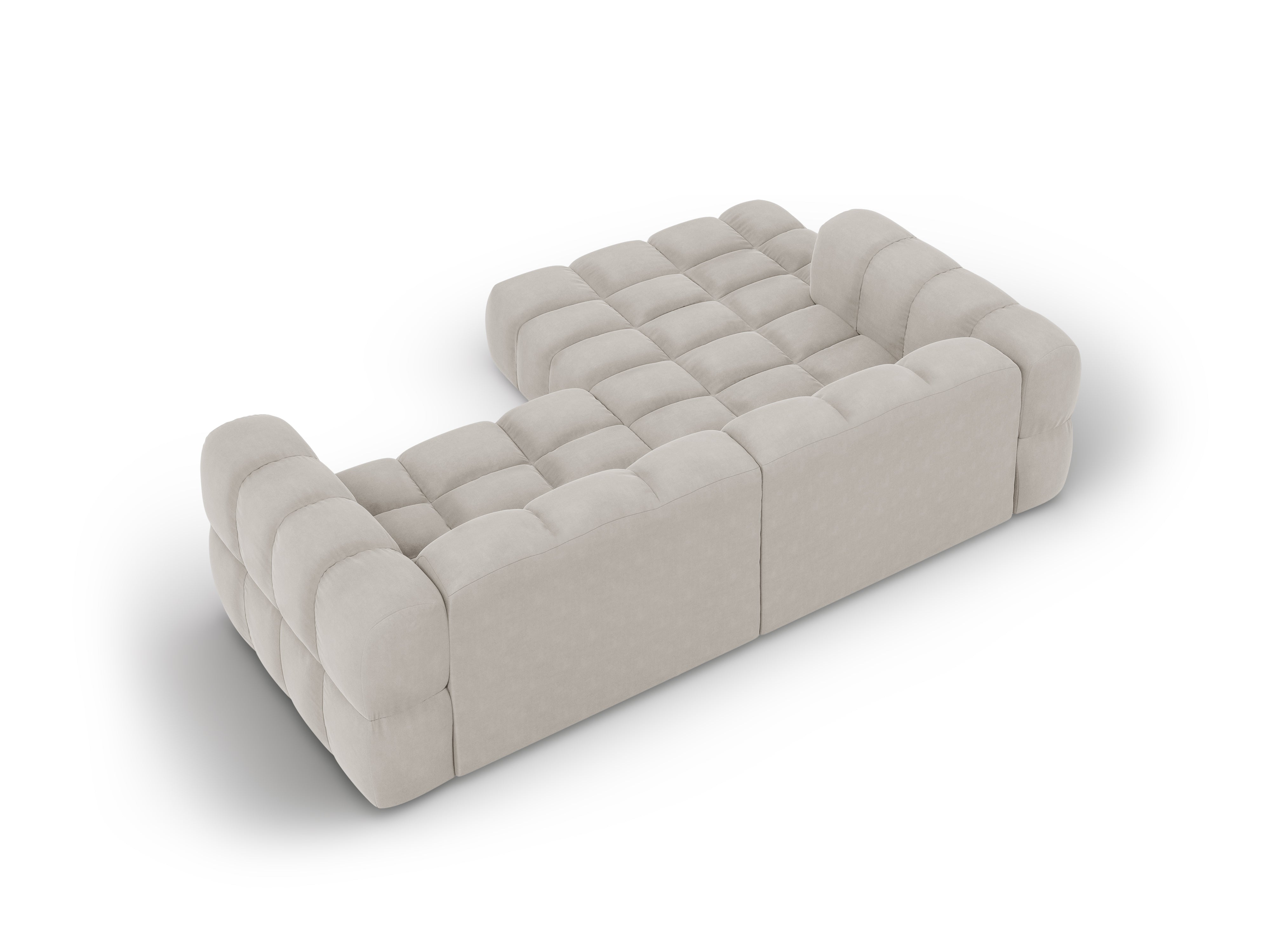 Narożnik aksamitny lewostronny 3-osobowy SKY kość słoniowa Cosmopolitan Design Eye on Design