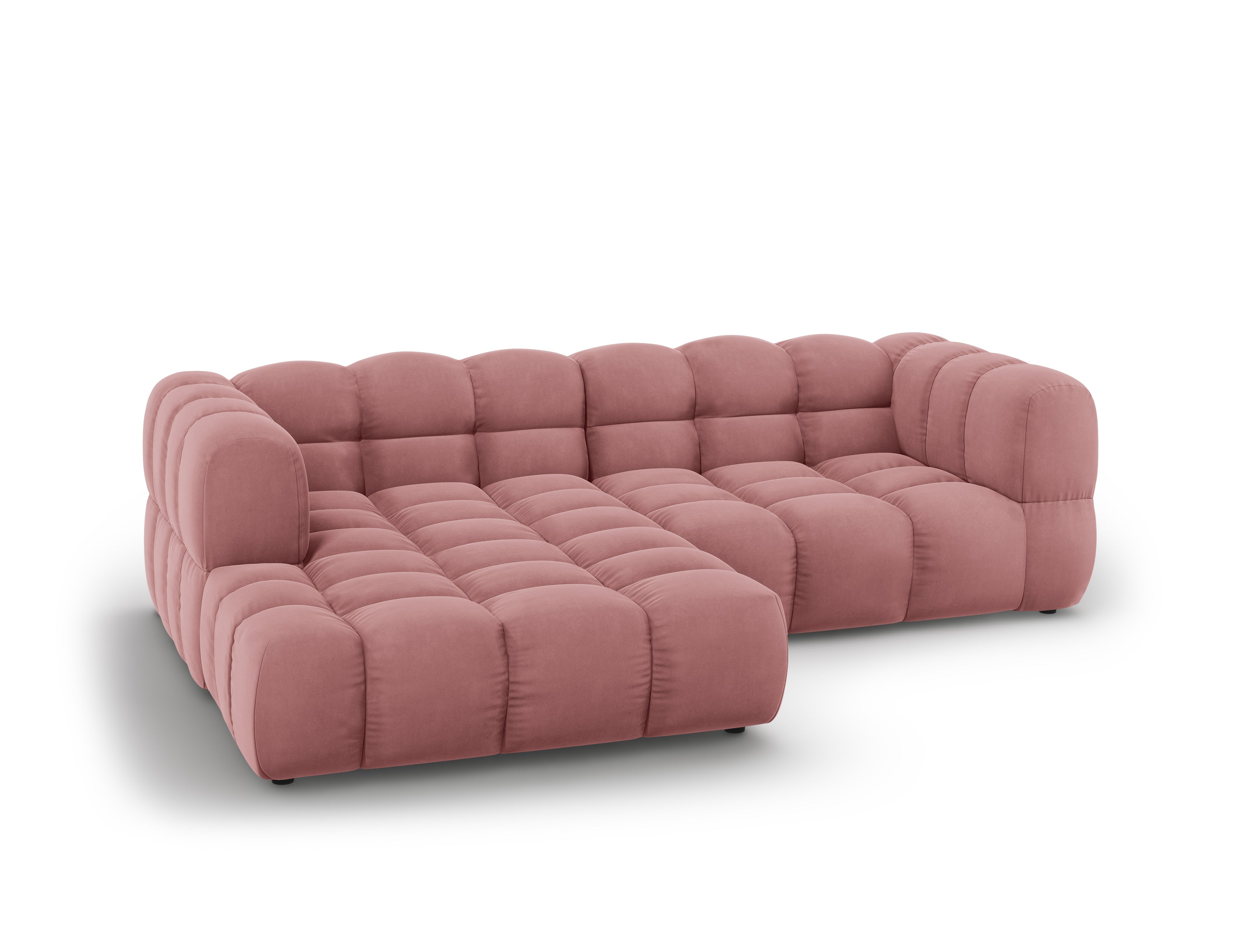 Narożnik aksamitny lewostronny 3-osobowy SKY łososiowy Cosmopolitan Design Eye on Design