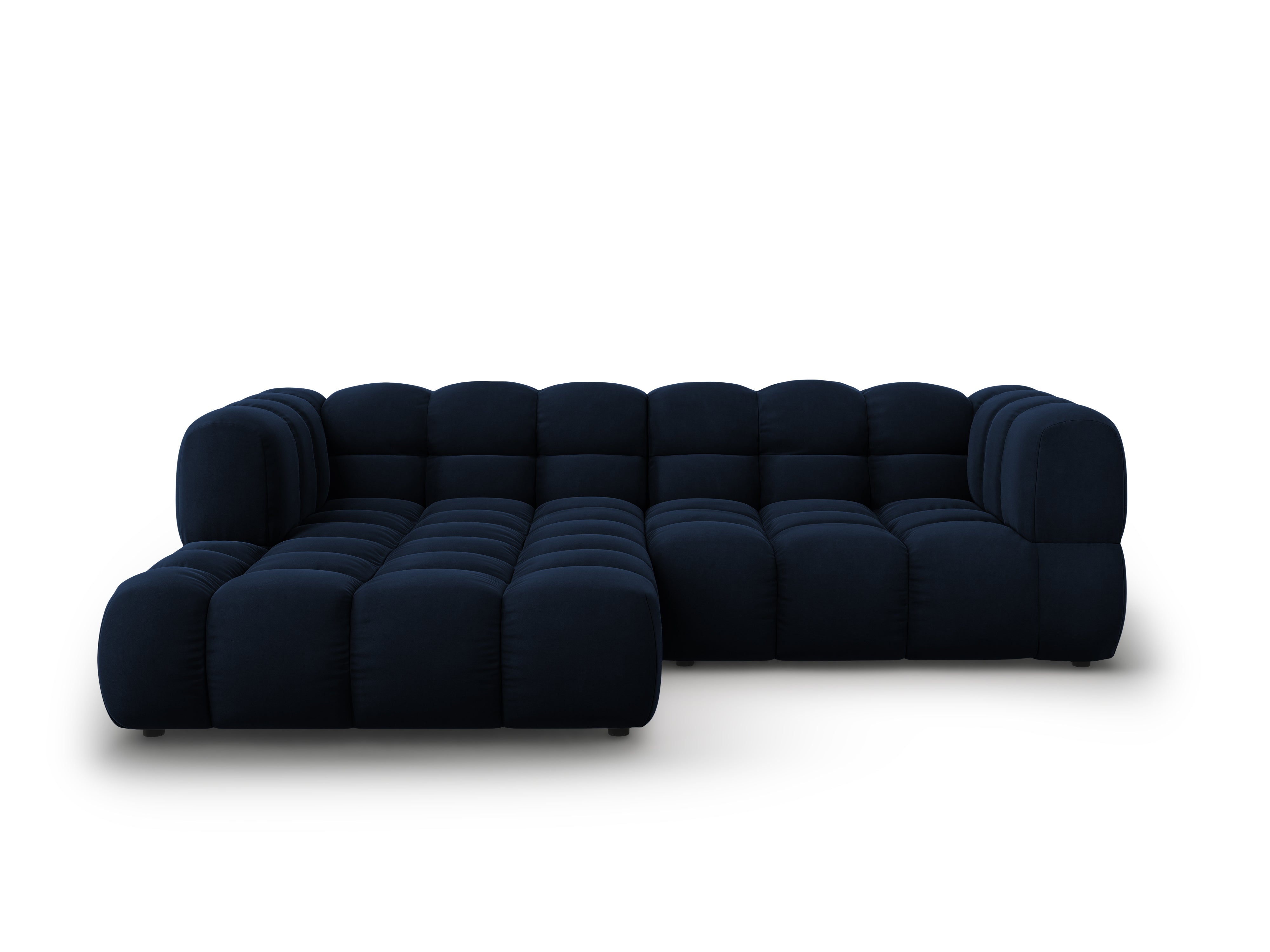 Narożnik aksamitny lewostronny 3-osobowy SKY granat królewski Cosmopolitan Design Eye on Design