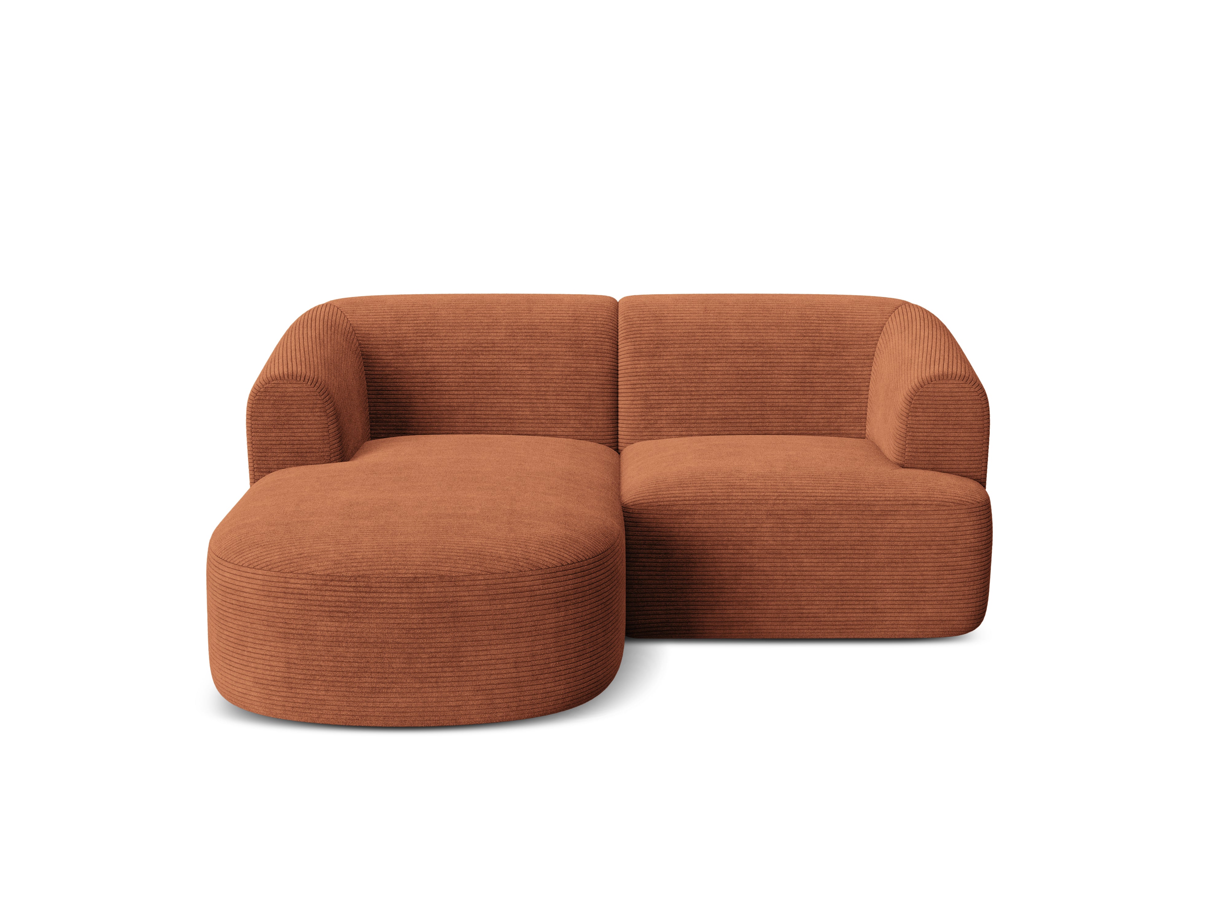 Left-sided 3-seater sofa CAMPI brick corduroy