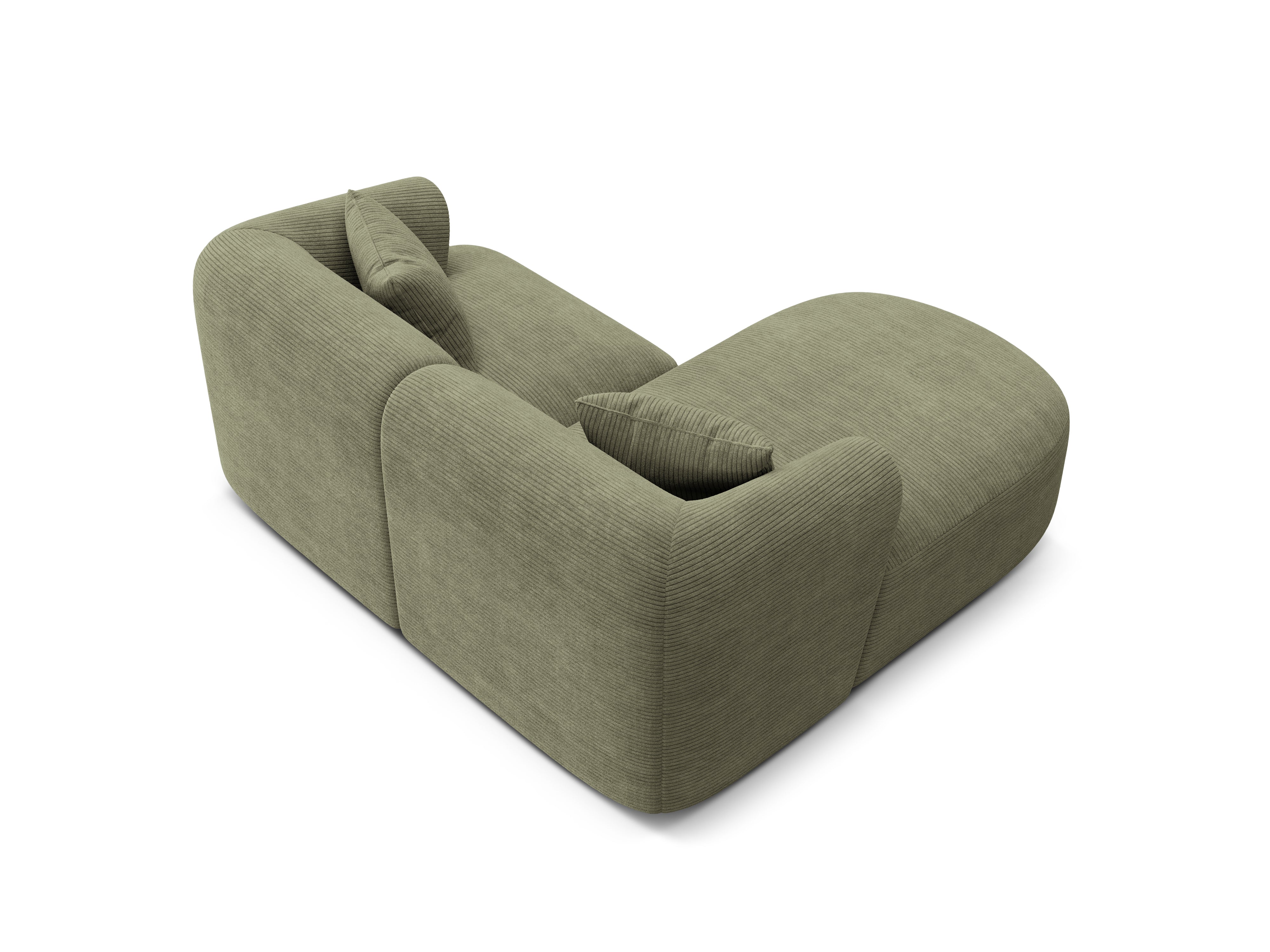Linksseitiges 3-Sitzer-Sofa CAMPI in grünem Cord