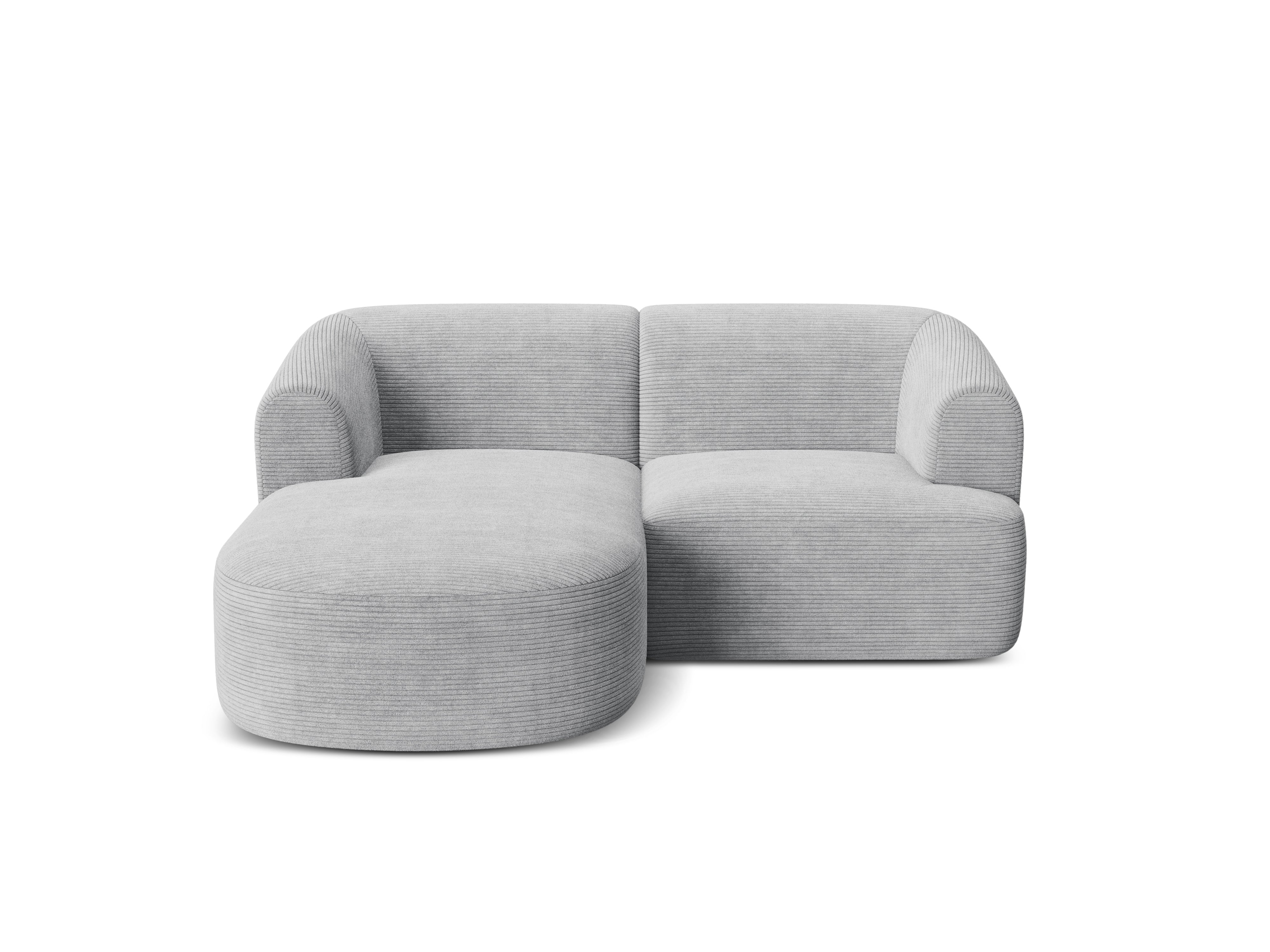 Linksseitiges 3-Sitzer-Sofa CAMPI hellgrau Cord