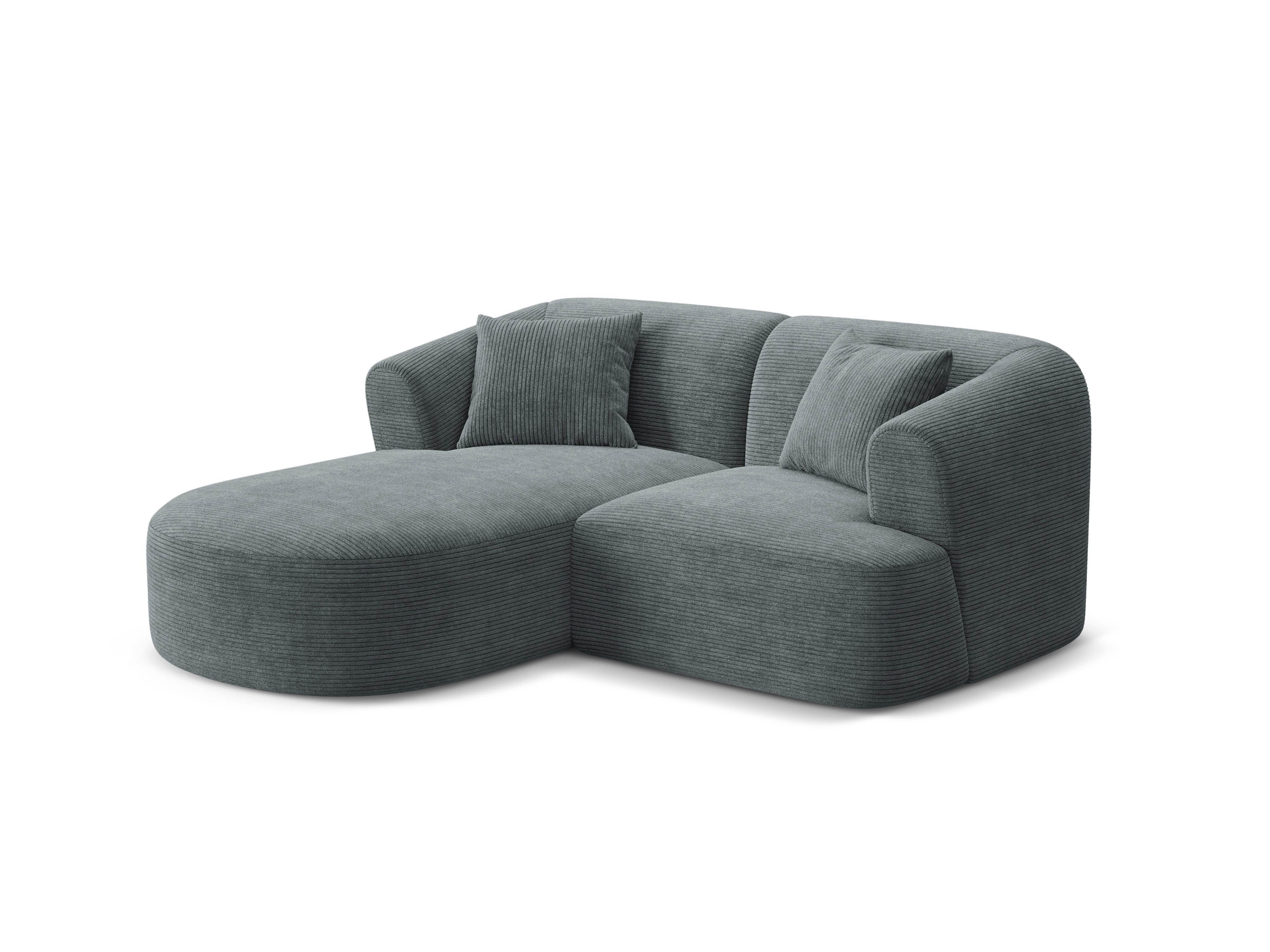Linksseitiges 3-Sitzer-Sofa CAMPI grauer Cordstoff