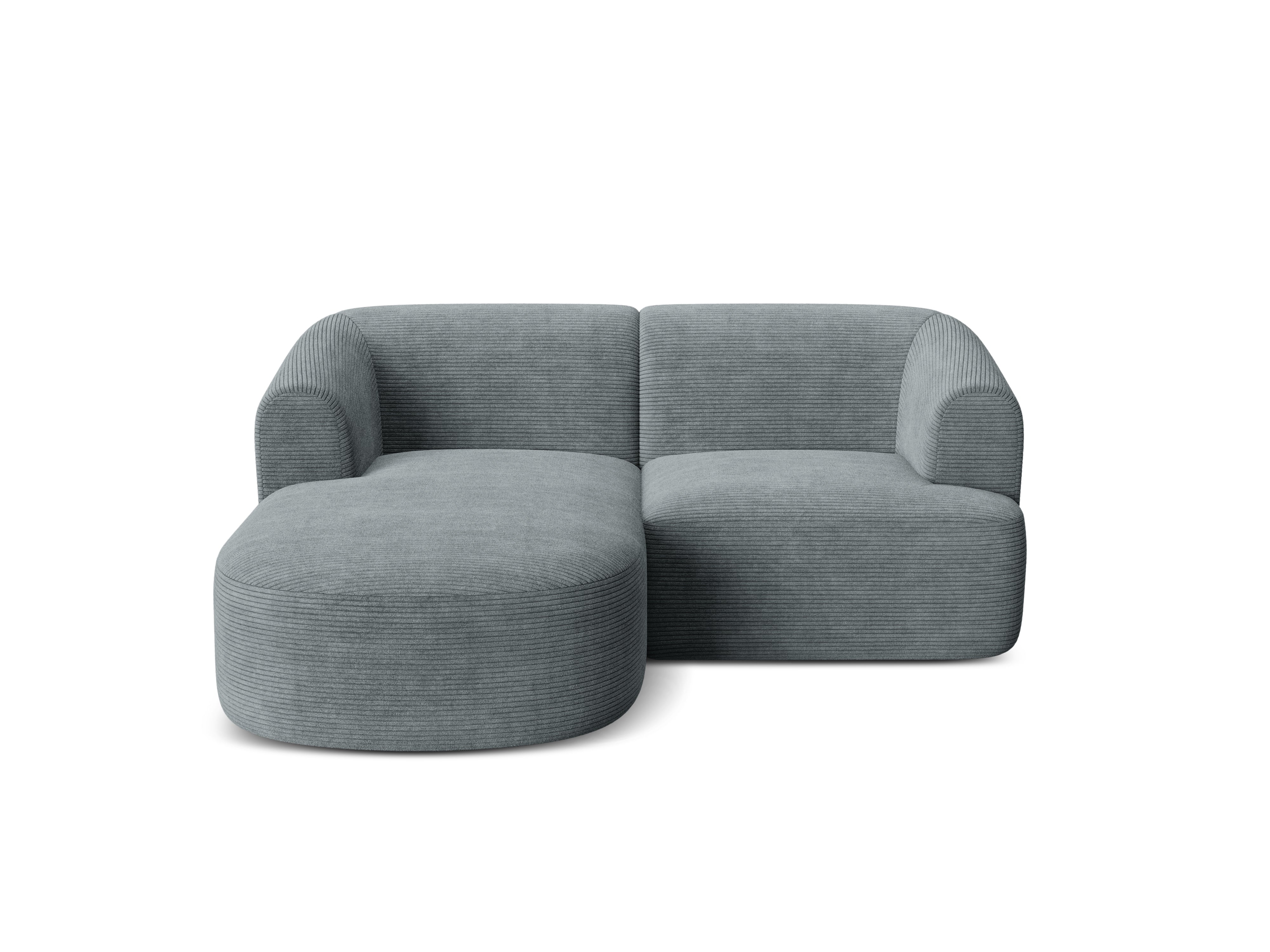 Linksseitiges 3-Sitzer-Sofa CAMPI grauer Cordstoff