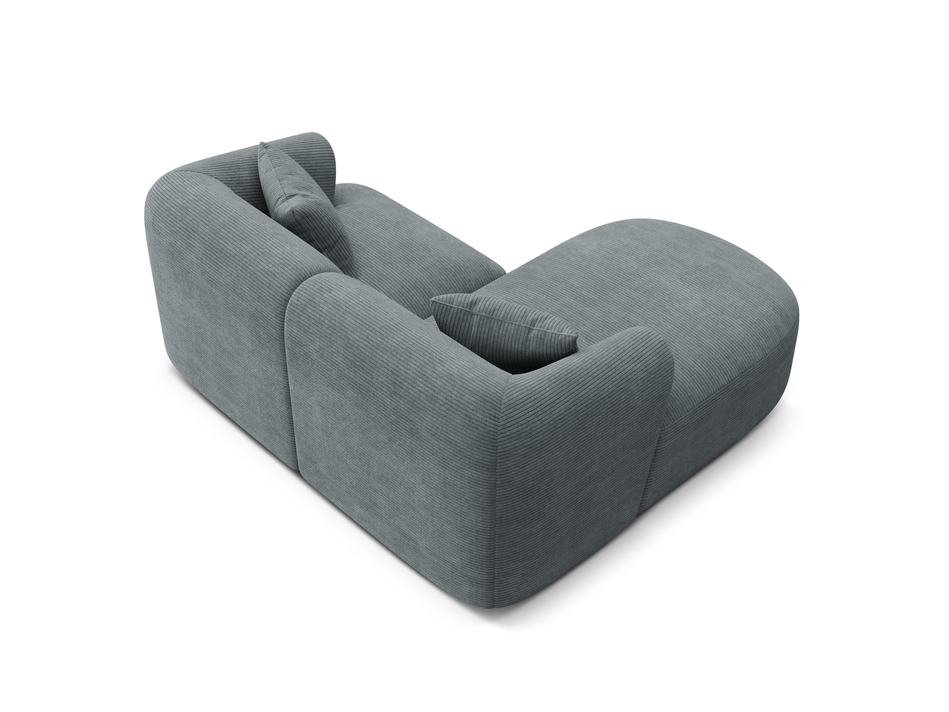 Linksseitiges 3-Sitzer-Sofa CAMPI grauer Cordstoff