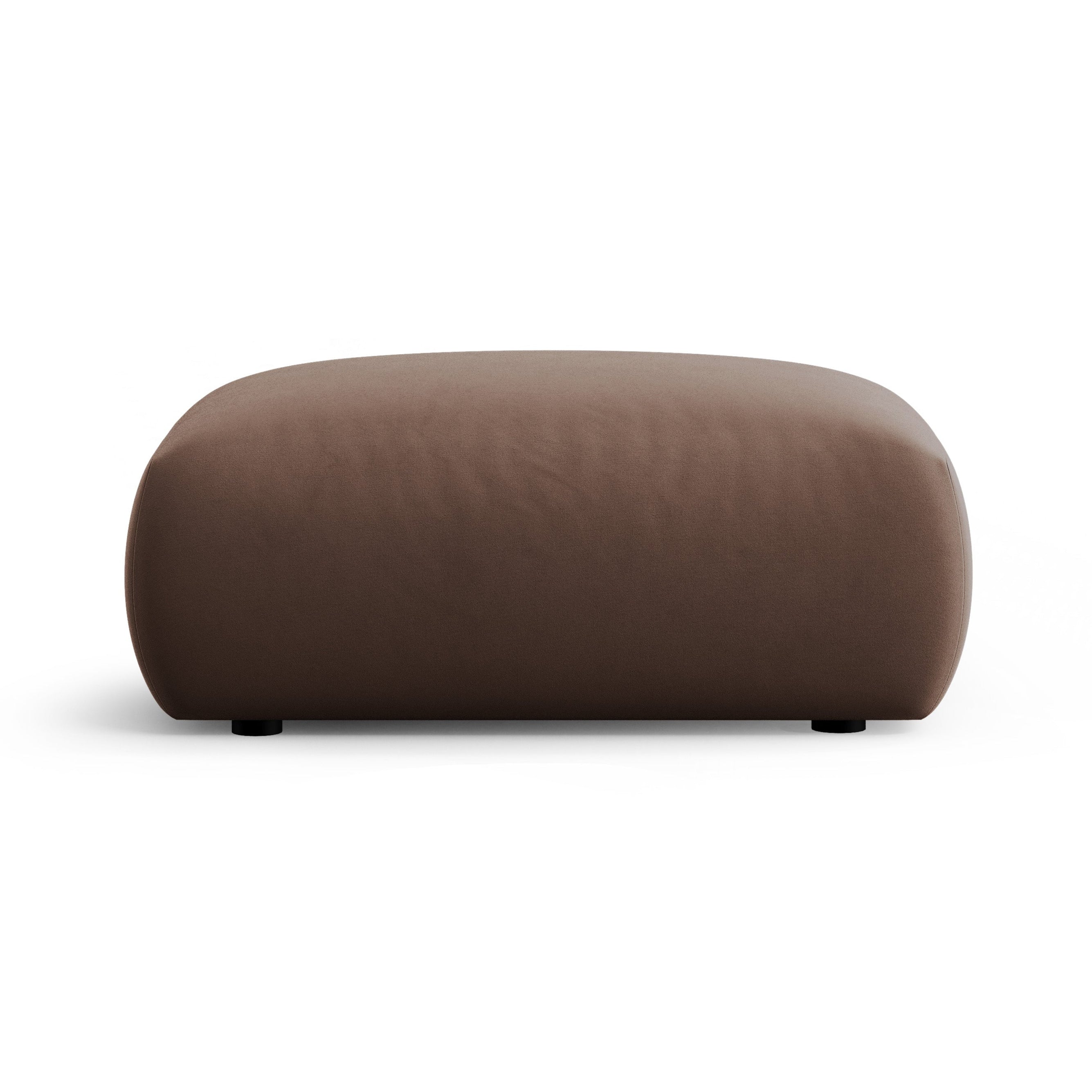 Chocolate velvet pouf MATERA