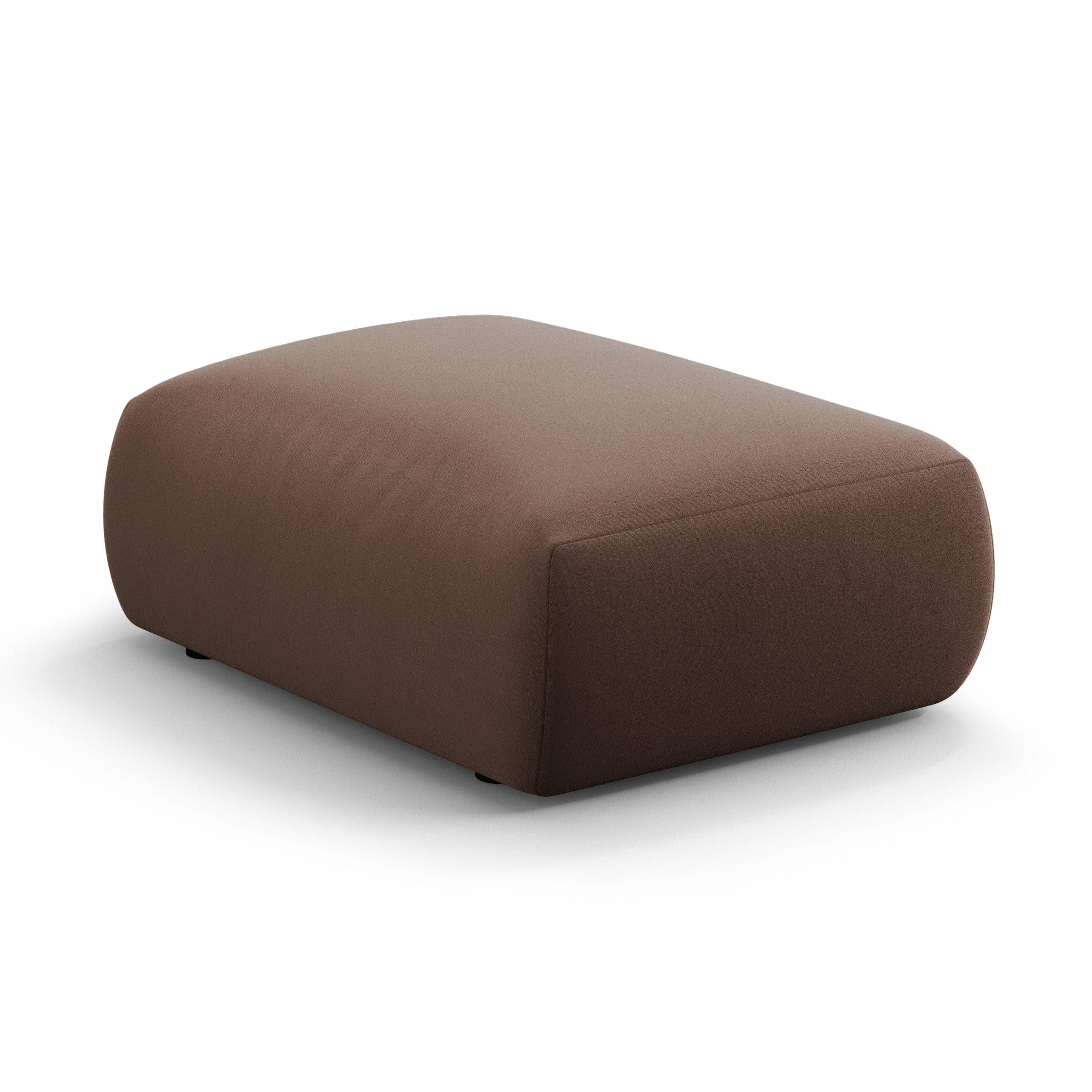 Chocolate velvet pouf MATERA