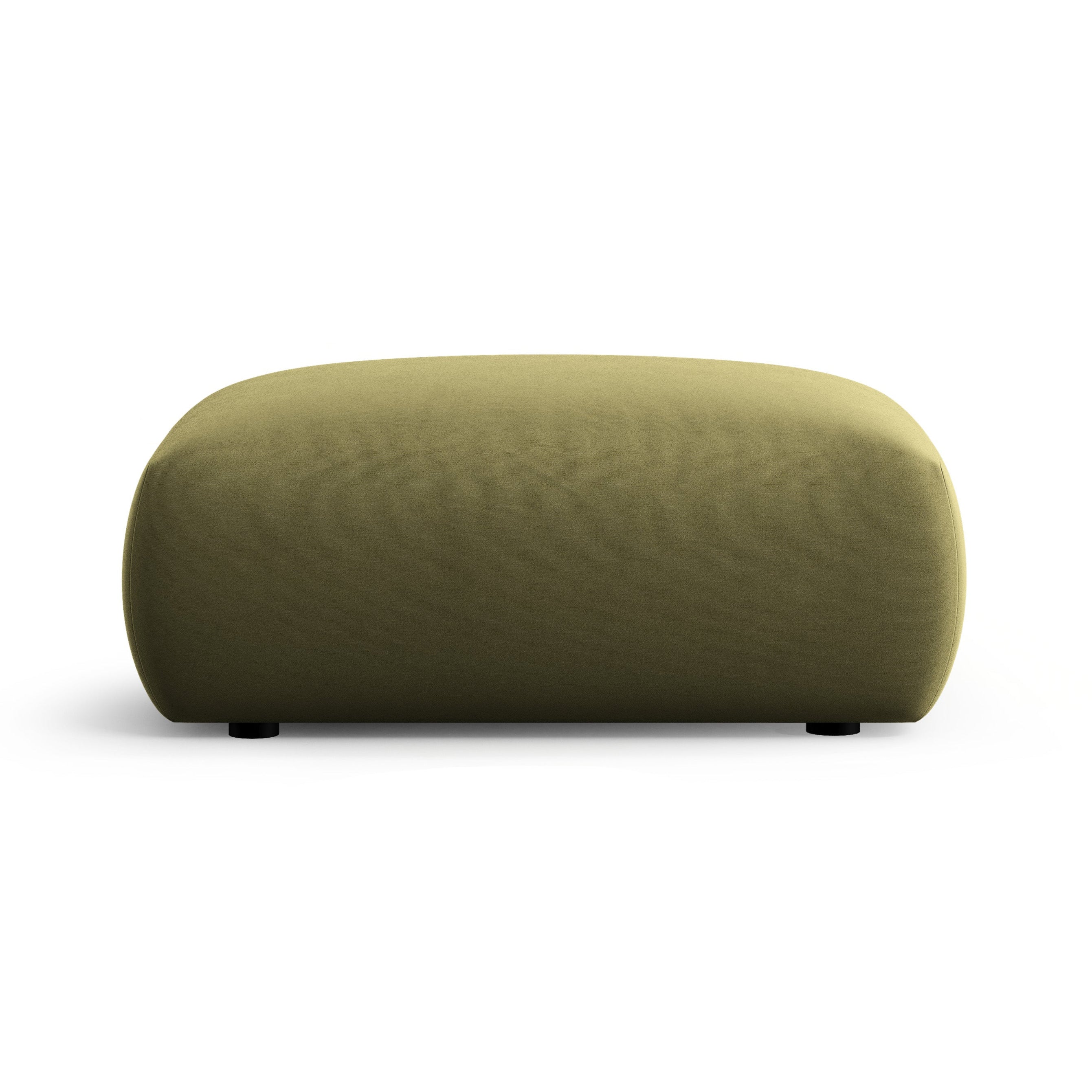 Velvet pouf MATERA olive