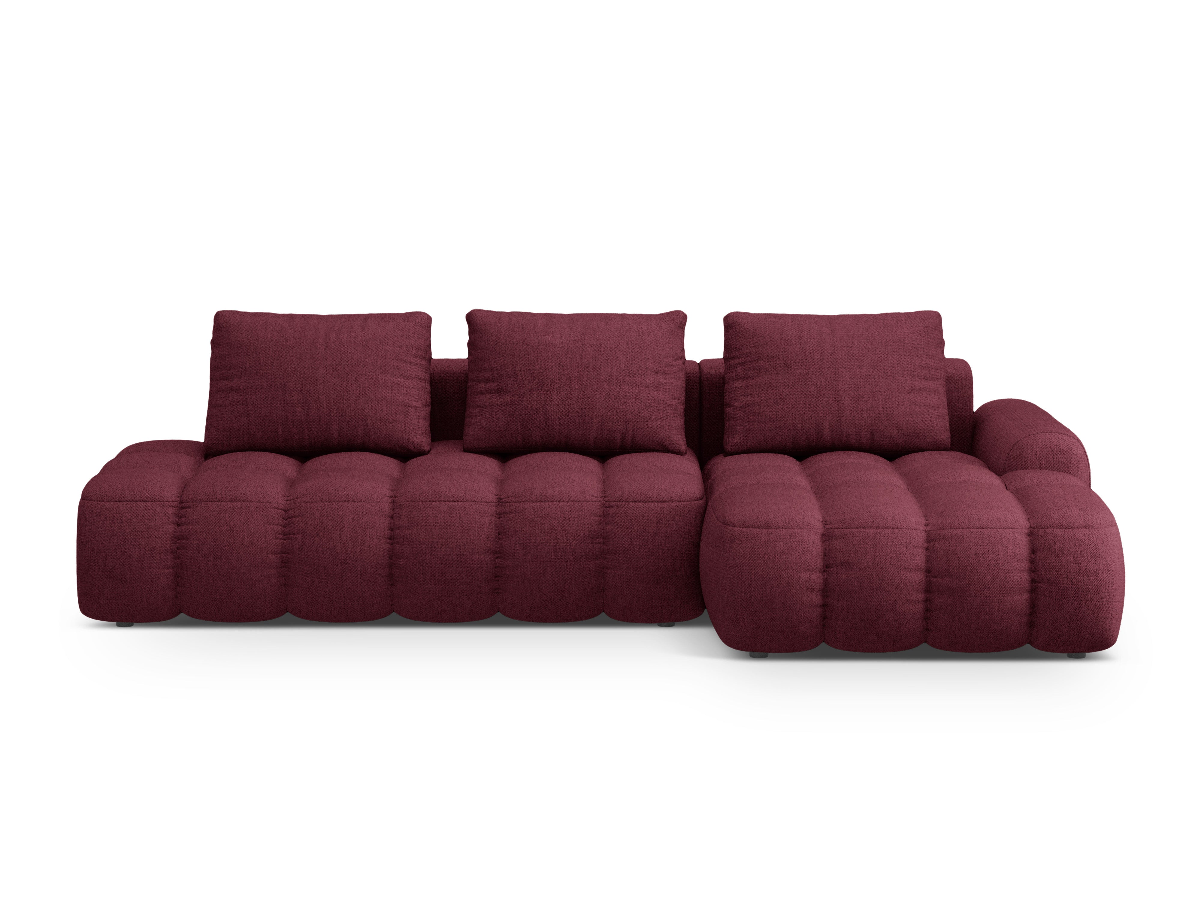 Right-sided corner sofa bed for 3 people LINZ burgundy
