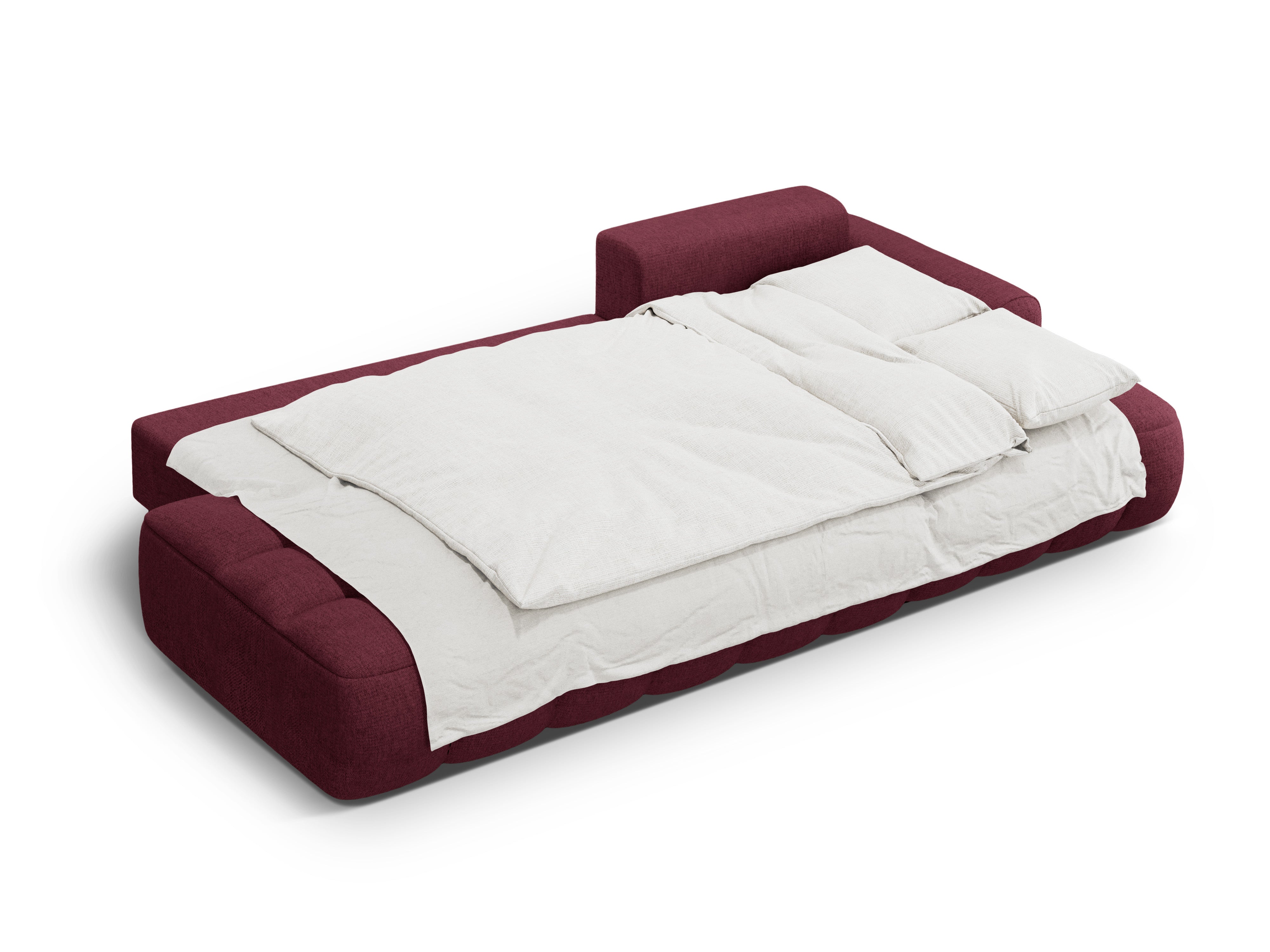 Right-sided corner sofa bed for 3 people LINZ burgundy