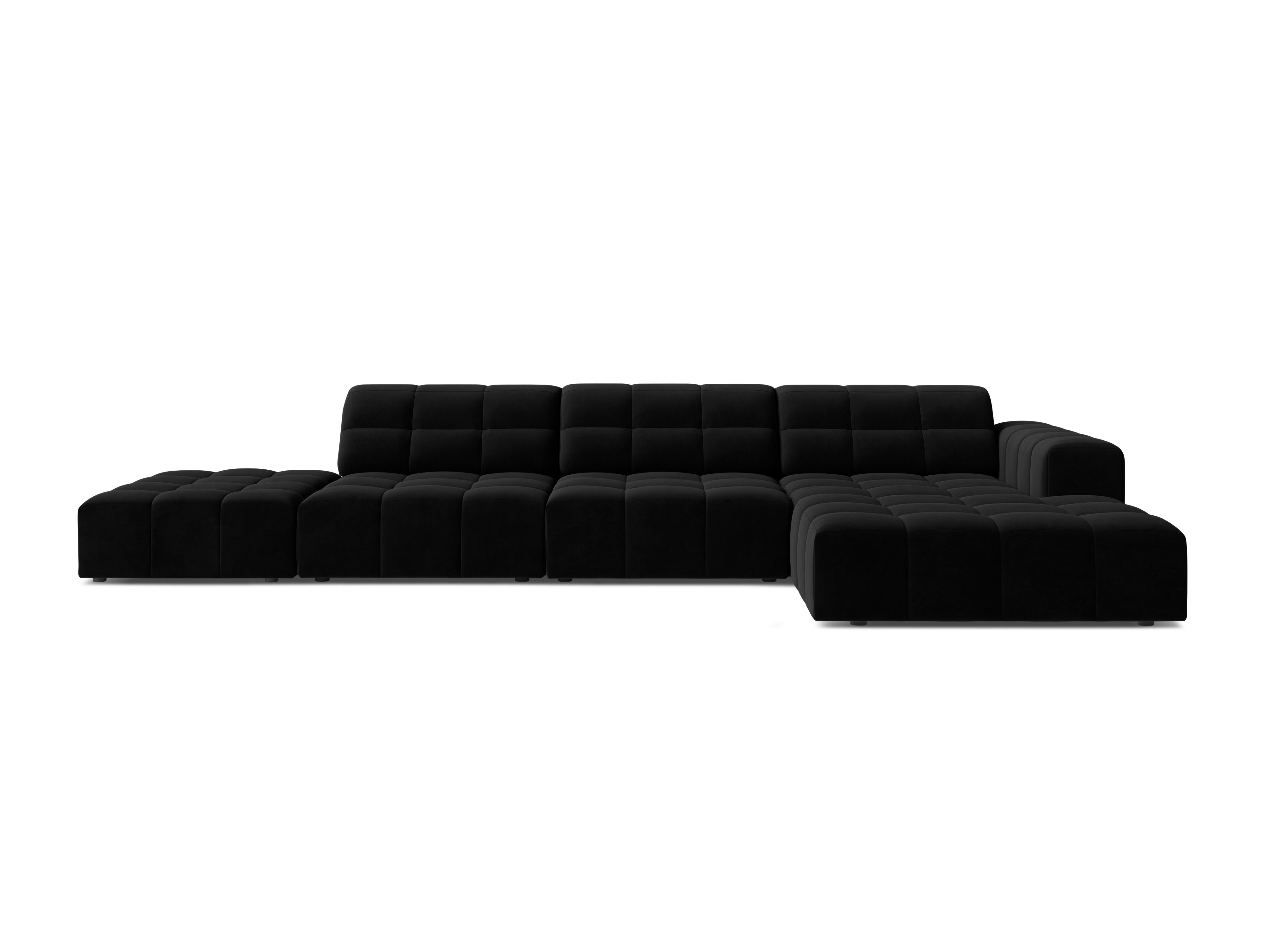 Right-sided Velvet Corner 5-person chicago black