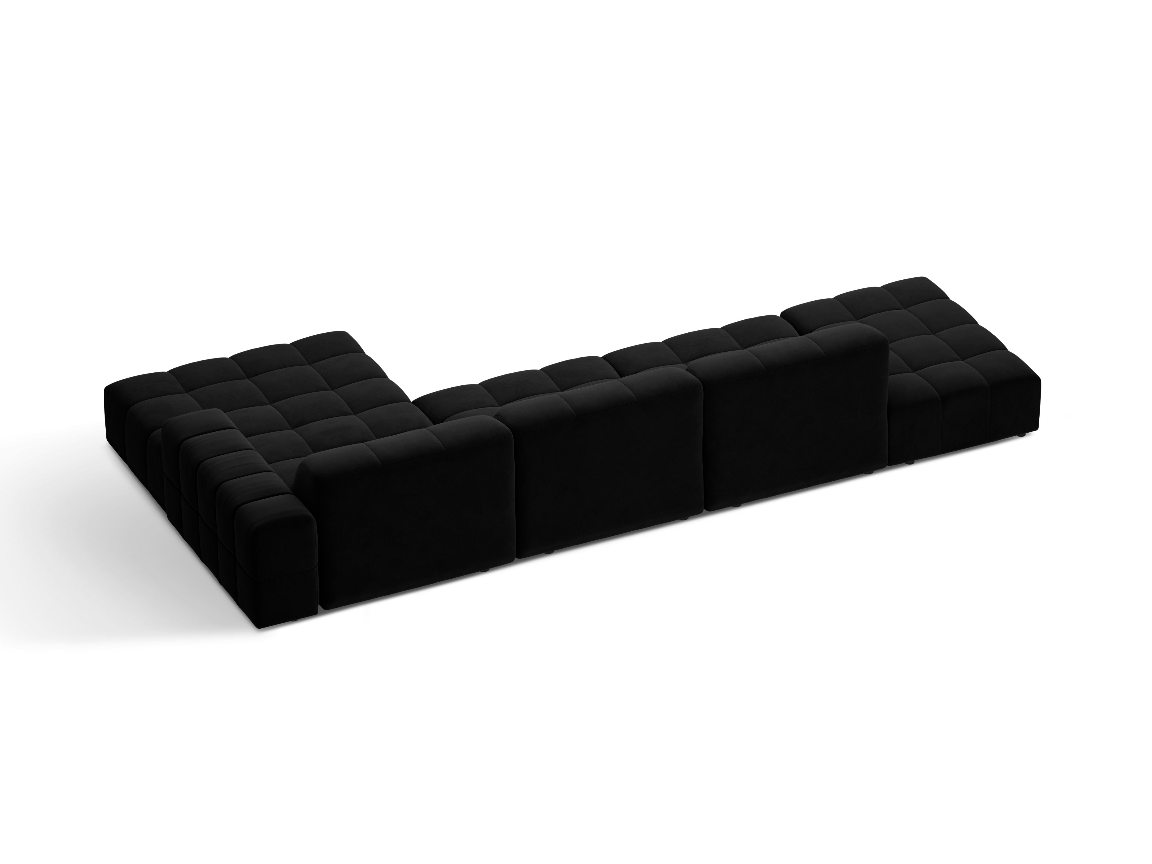 Right-sided Velvet Corner 5-person chicago black