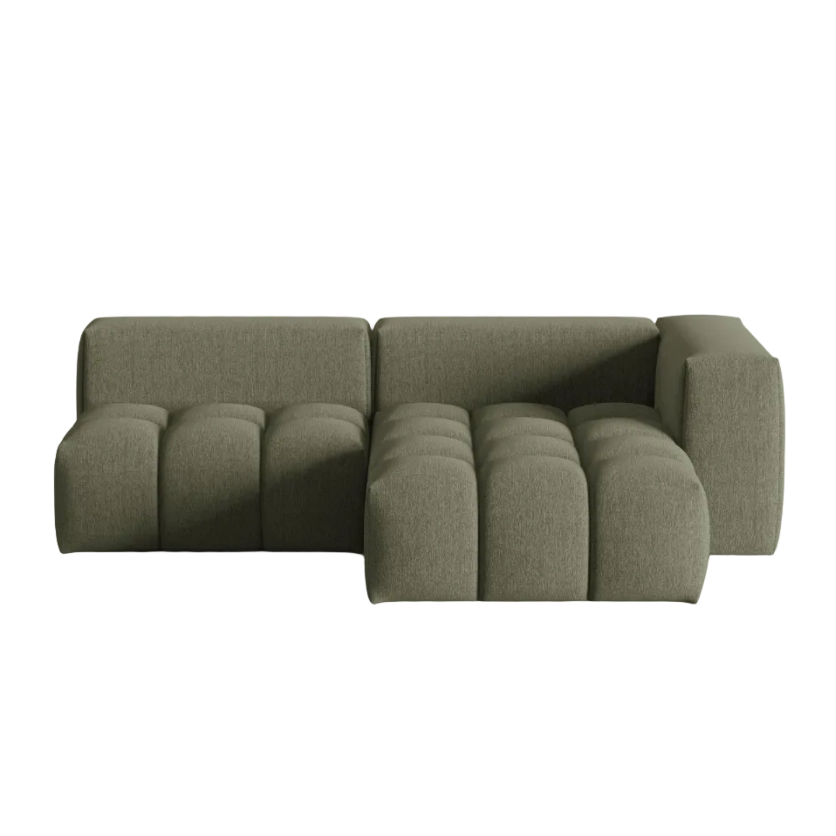 Right-facing open 3-seater corner sofa VERONA olive