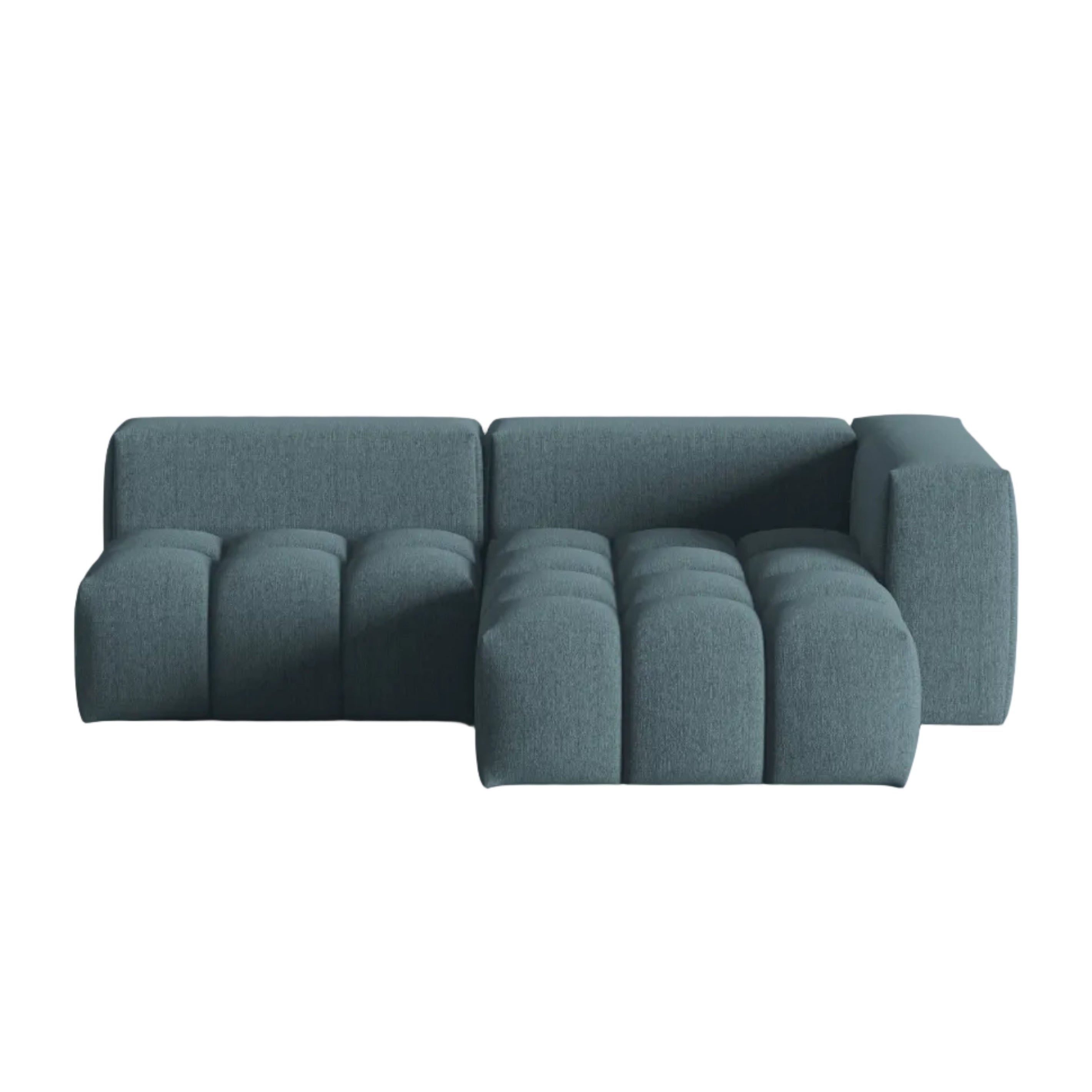 Right-facing open 3-seater corner sofa VERONA light blue