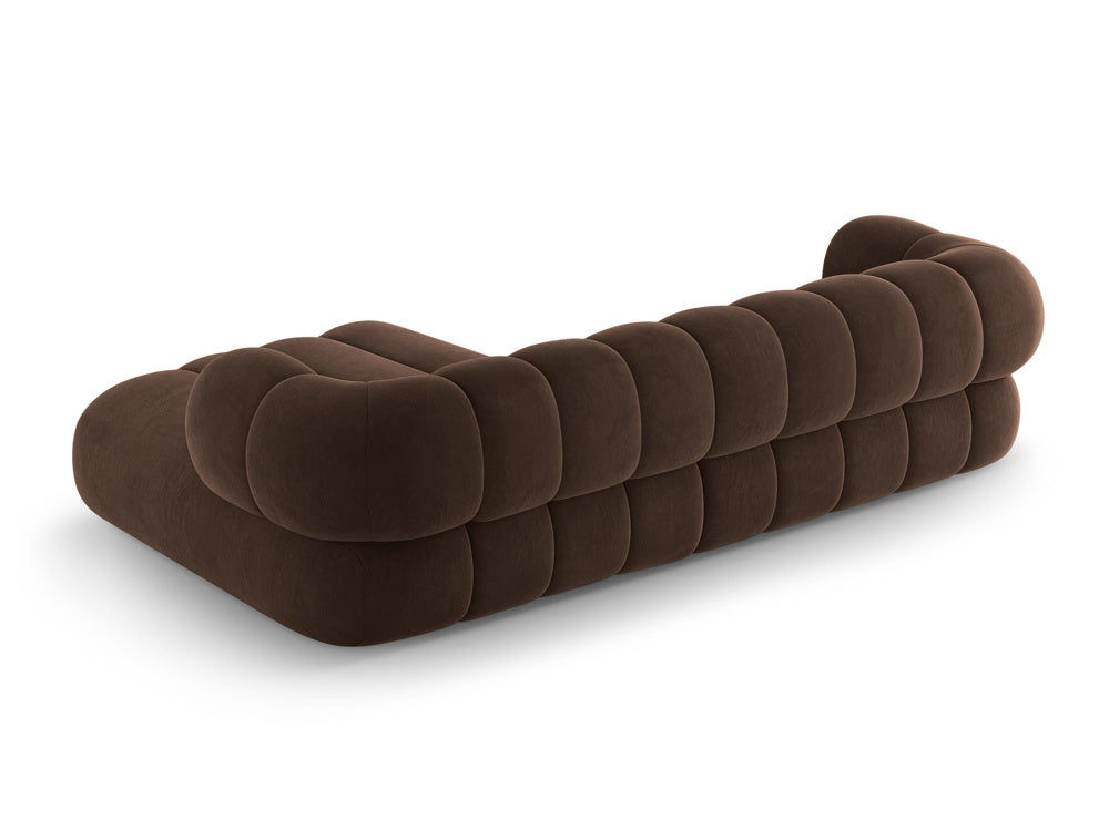 Chocolate right-facing velvet corner sofa for 5 people KOGE