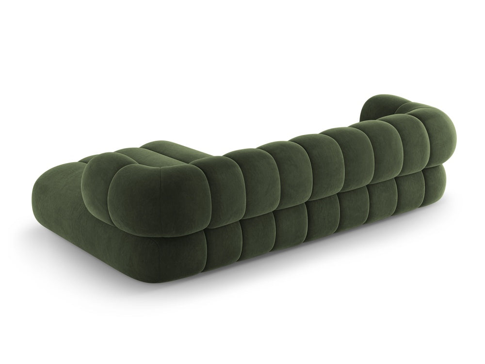Samt-Ecksofa für 5 Personen rechts KOGE grün