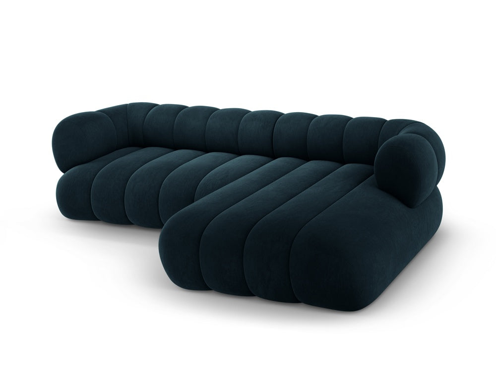 Velvet corner sofa for 5 people right-facing KOGE petrol