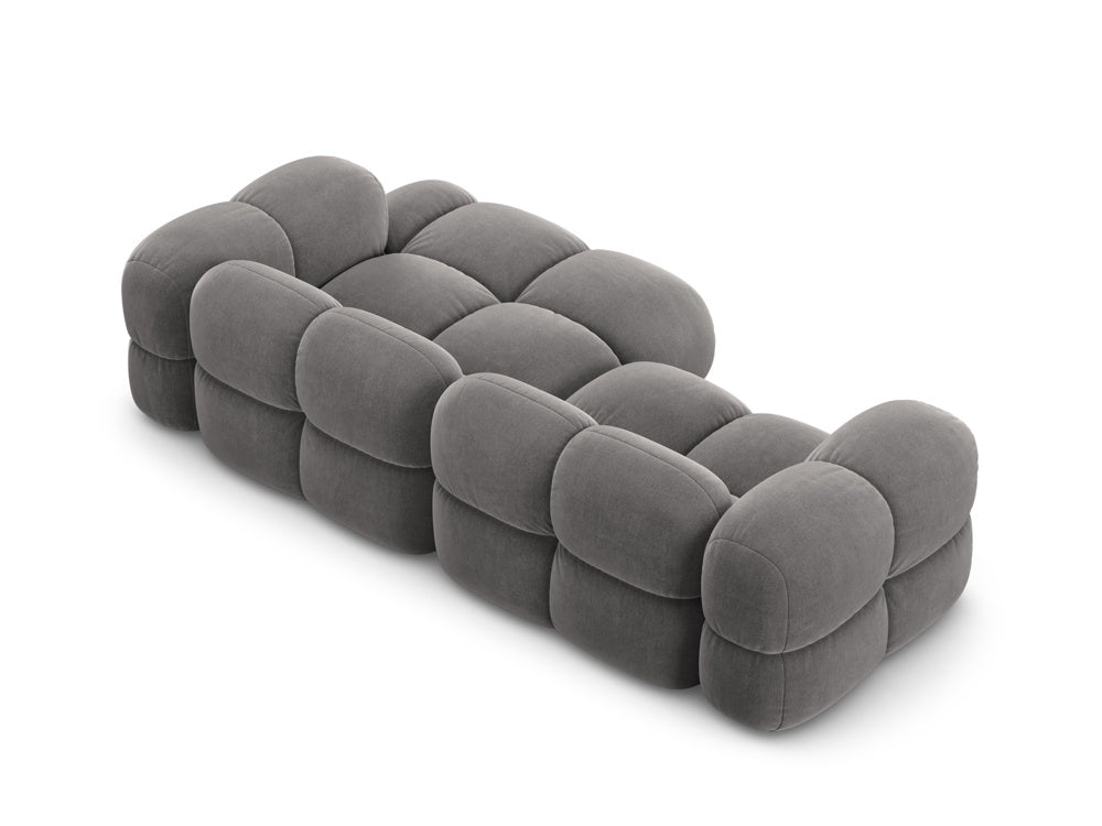 Samt-Ecksofa 3-sitzig rechts LORETTO grau