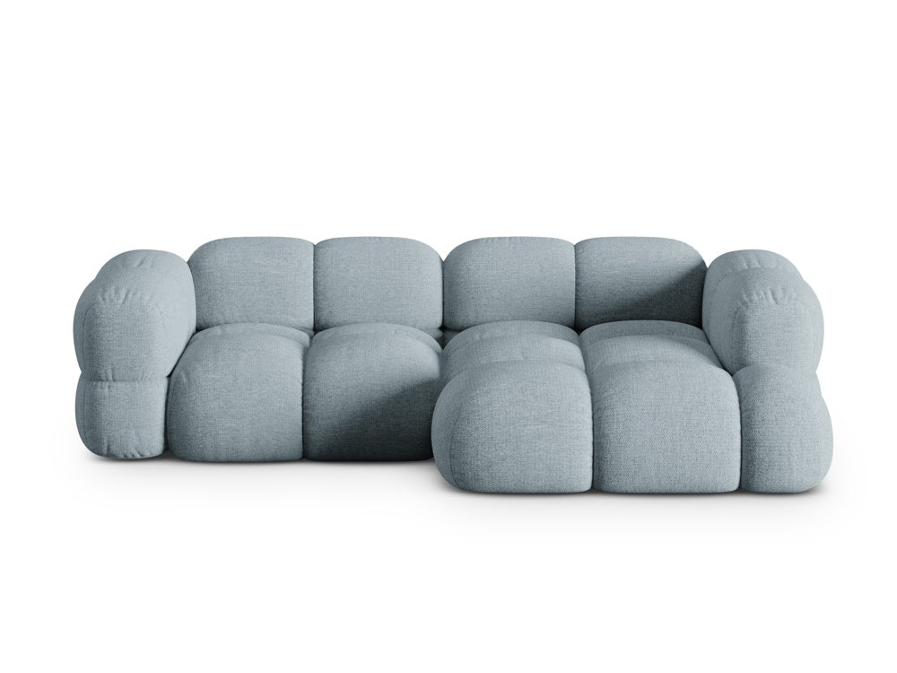 3-sitziger rechter Ecksofa LORETTO pastellblau