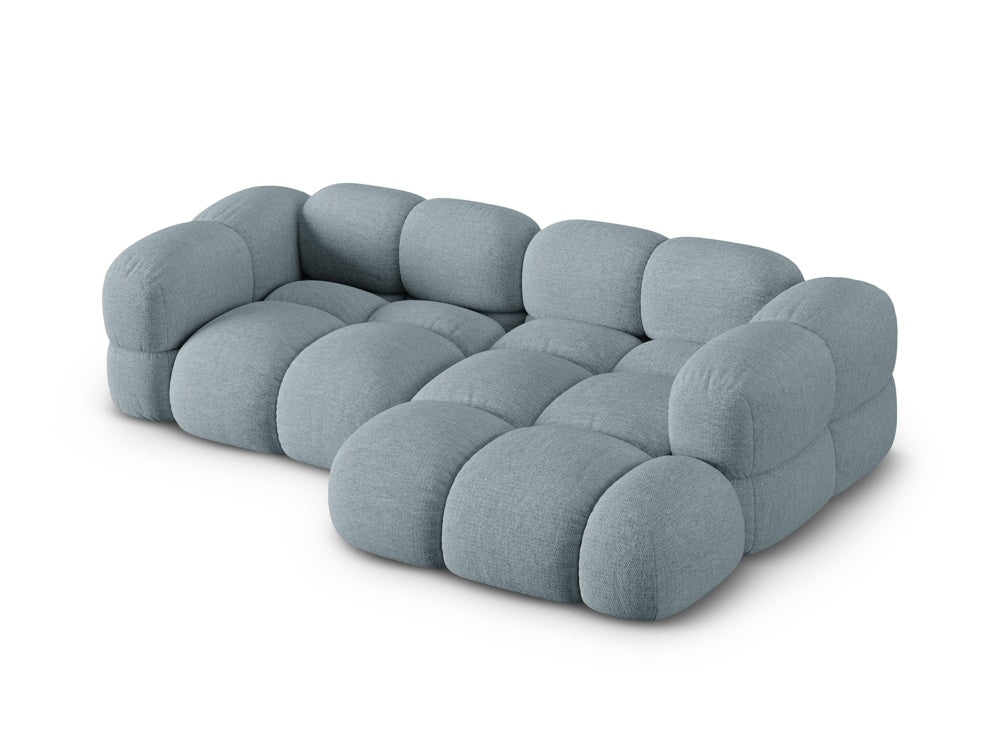 3-sitziger rechter Ecksofa LORETTO pastellblau