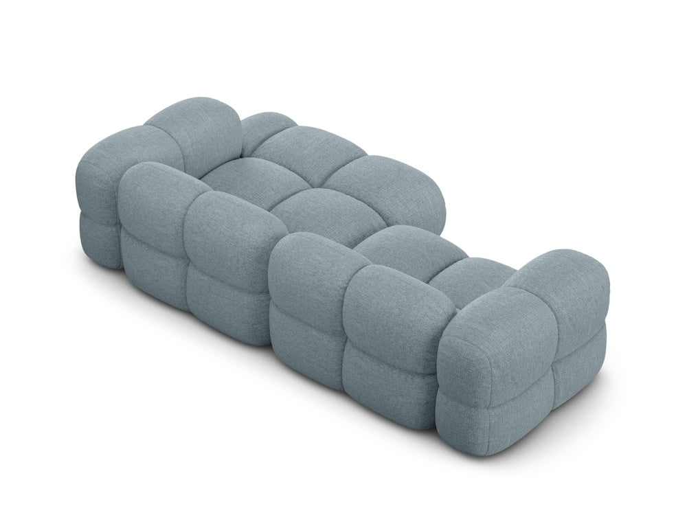 3-sitziger rechter Ecksofa LORETTO pastellblau