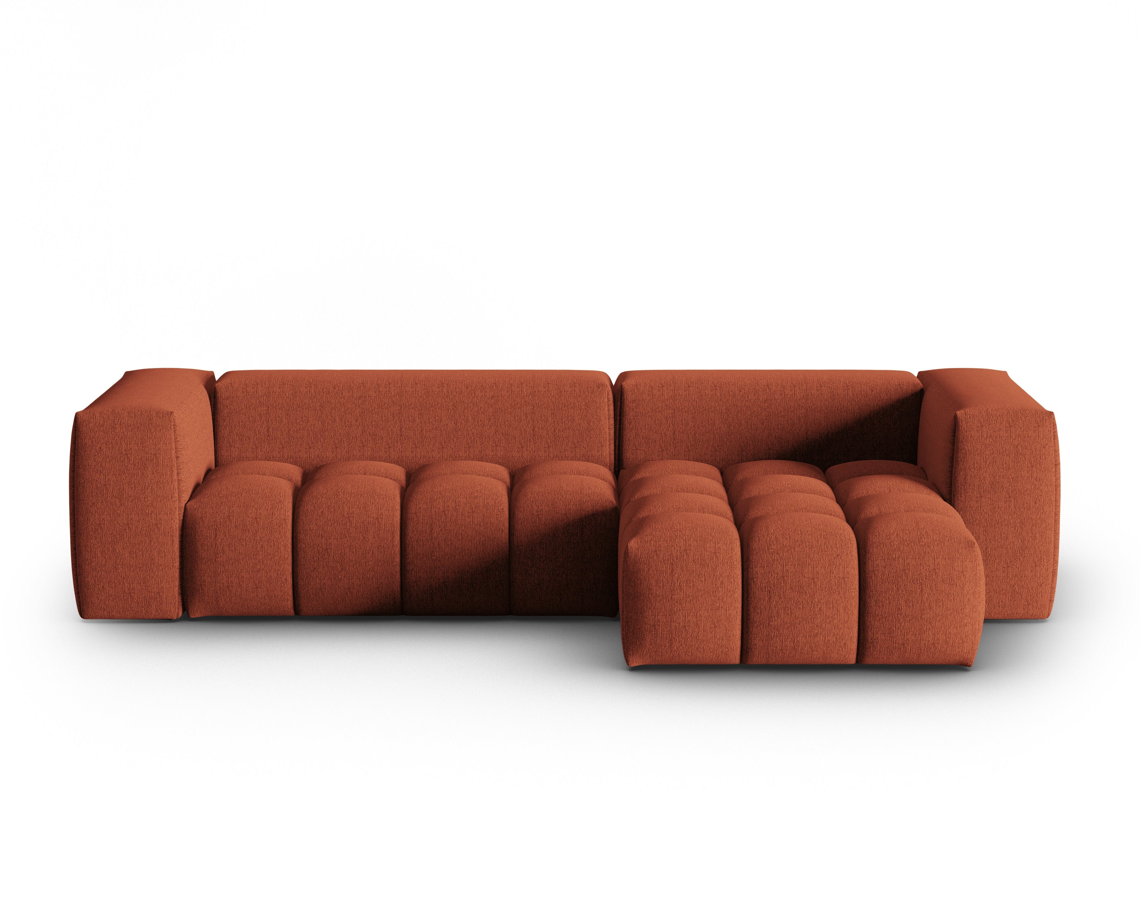 Right-facing 3-seater corner sofa VERONA coral