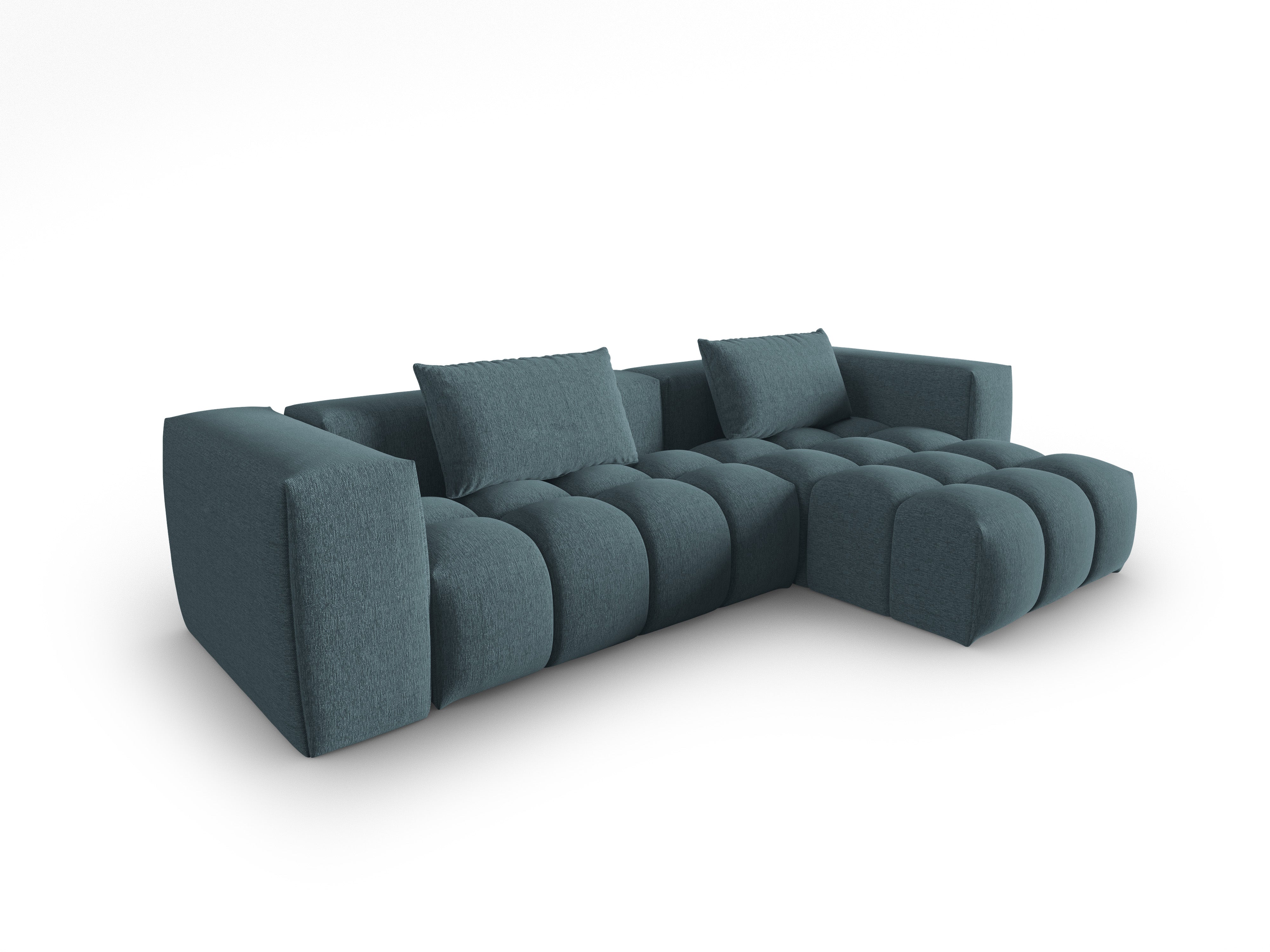 Right-facing 3-seater corner sofa VERONA light blue